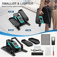 Vista 6 de VIVURN-018 Bicicleta elíptica debajo del escritorio 12 velocidades 5 modos Mini ejercitador de piernas motorizado mientras se está sentado