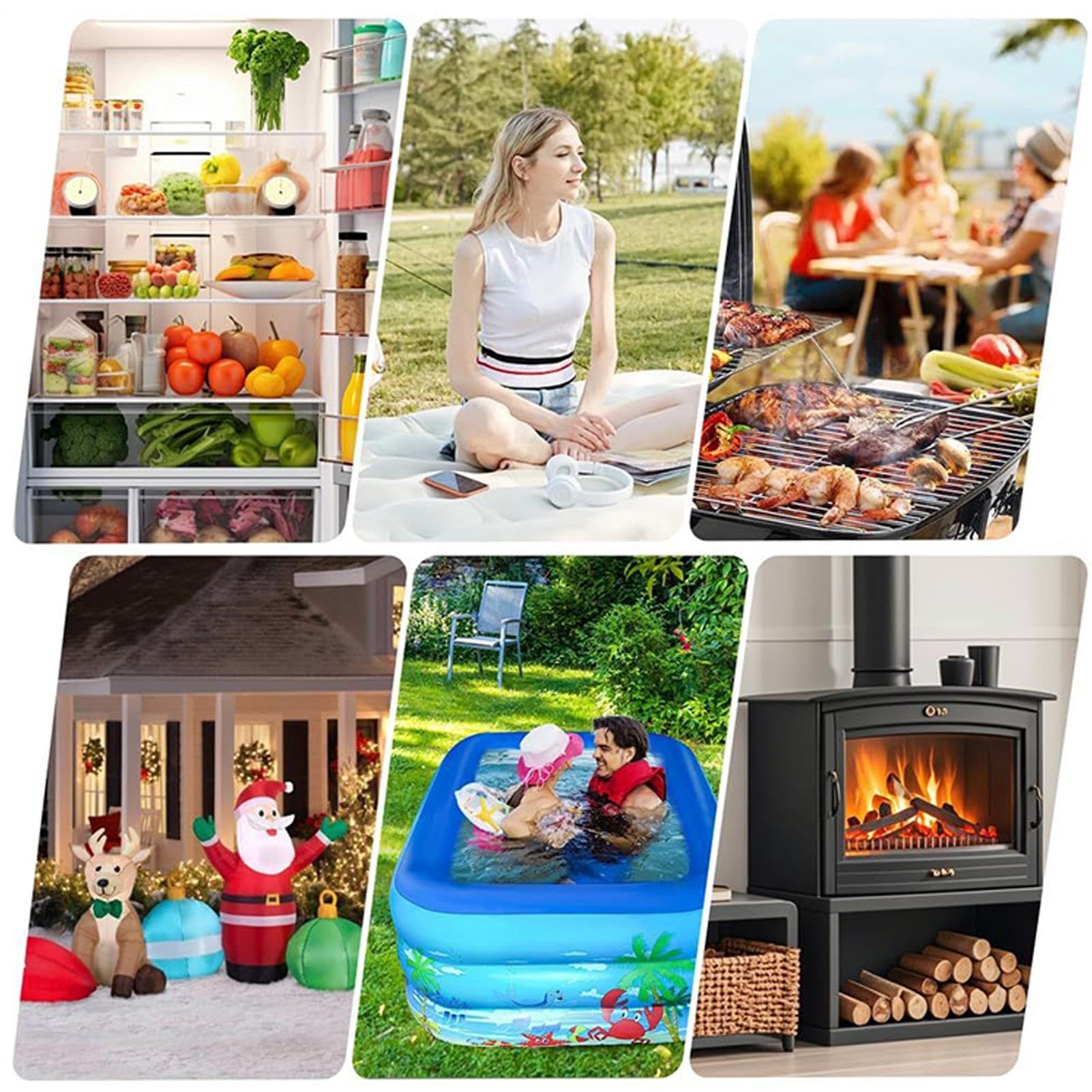 Ventilador soplador para barbacoa | 12 V Ventilador hinchable ajustable con controlador de velocidad variable – Soplador para estufa de leña – Para estufa de leña, chimenea, barbacoa, fucsia, camping