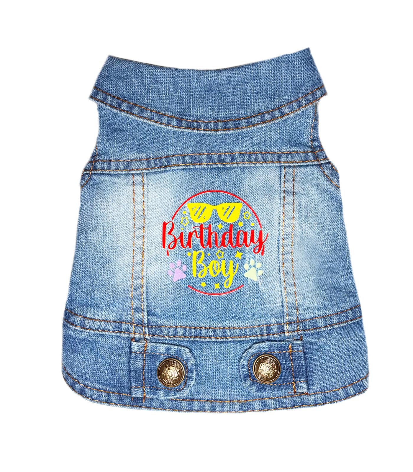 Birthday Gift,Small Dog Jeans Jacket,Denim Pet Coat,Puppy Clothes Overalls — image 1