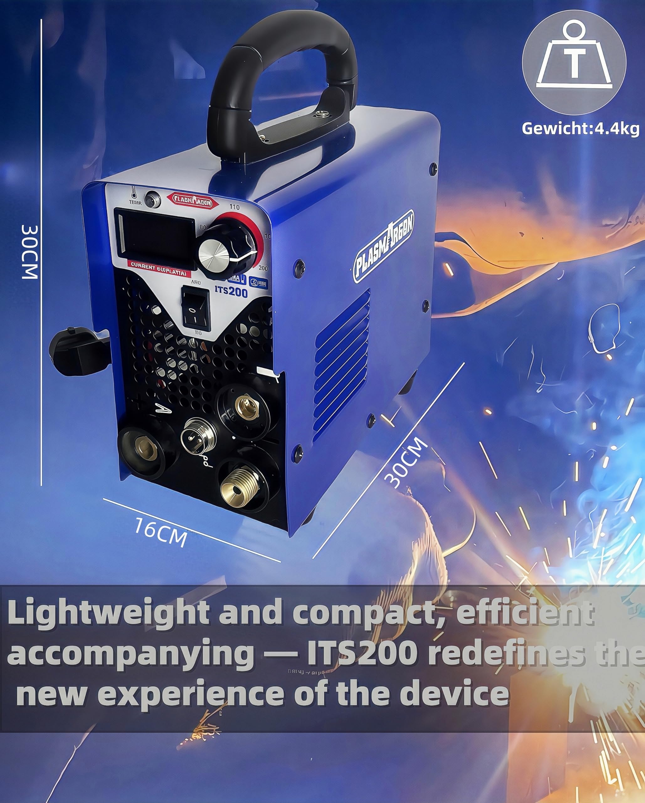 ITS-200 TIG Saldatrice con 200 Amp e MMA, 2 in 1 Combi TIG saldatrice DC TIG per saldatura di acciaio, acciaio inossidabile