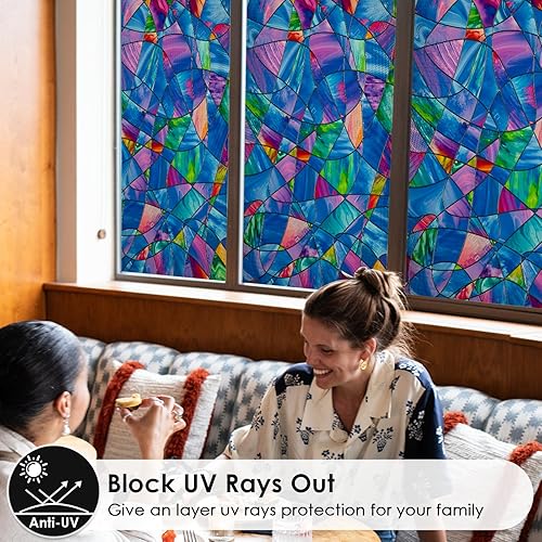 Miniatura 3 de DKTIE Película ligera de lujo 3D para ventana con herramientas de instalación, película de privacidad para ventana de día y noche, sin pegamento,