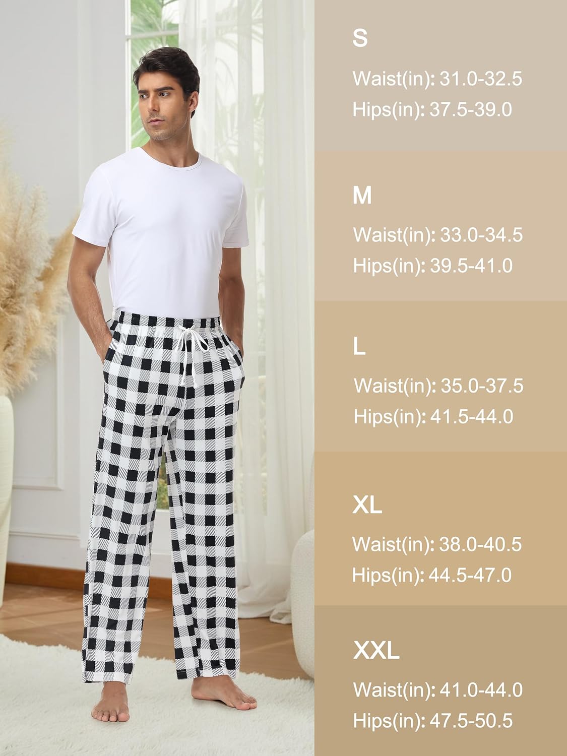 SEVEGO Tall Men's Pajama Pants 34"/36"/38" Long Inseam Soft Flannel Plaid Lounge Sleep Bottoms - Image 6