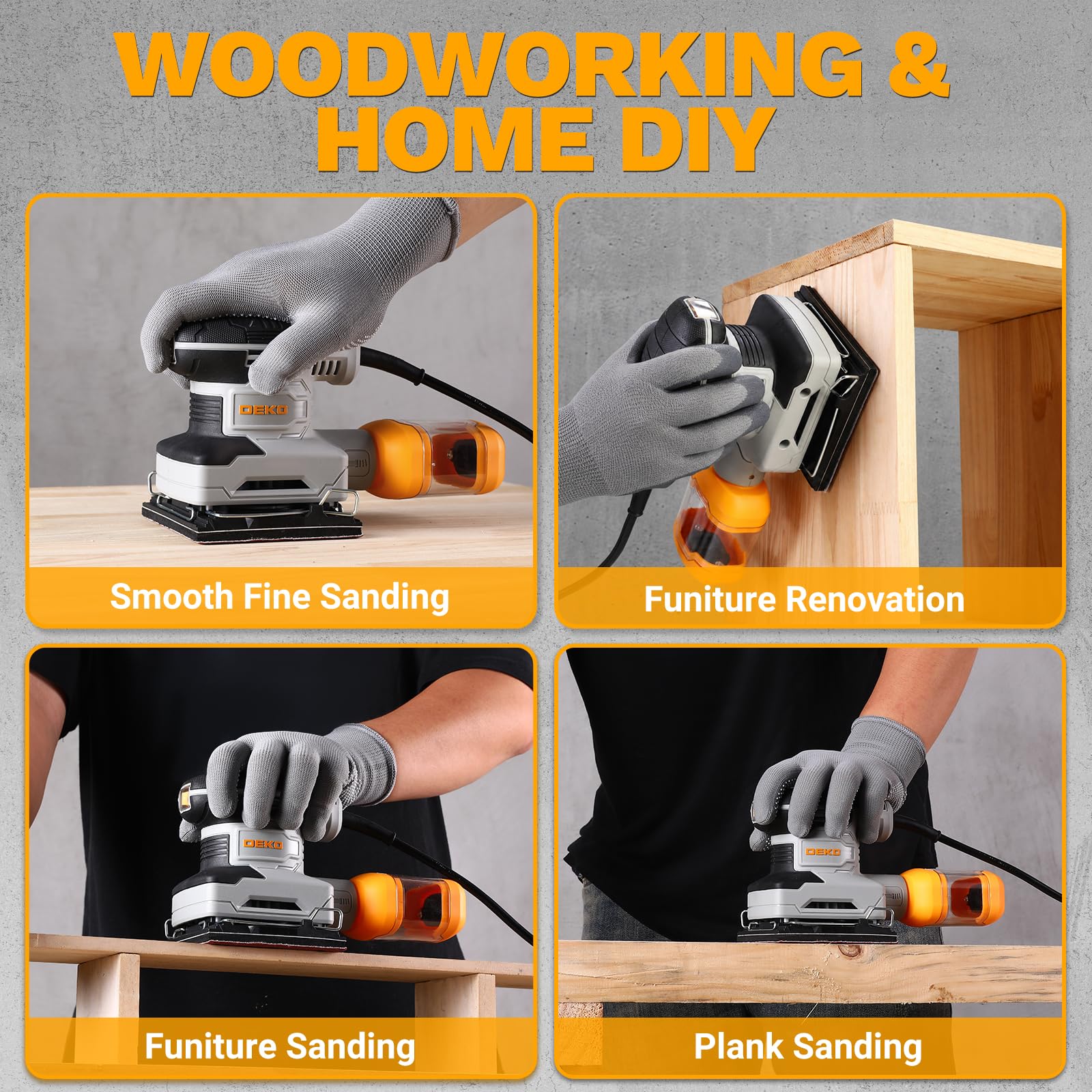 DEKOPRO Palm Sander - Woodworking & Finishing -8 DEKOPRO Palm Sander - Woodworking & Finishing -8