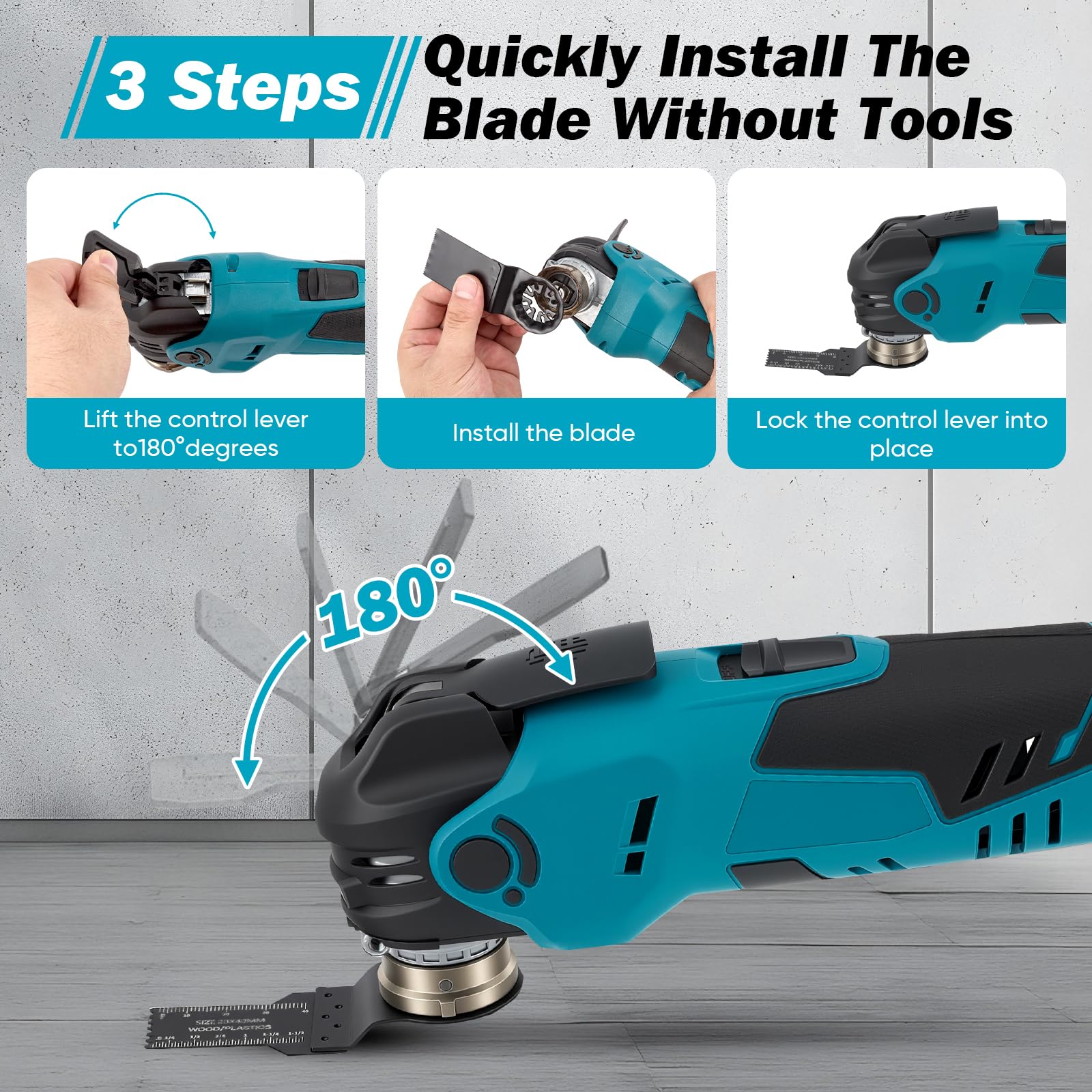Oscillating Multi Tool 20000PM Cordless Level 6 Vibration Woodworking Tool Electric Decoration Trimmer For Makita Battery Pin