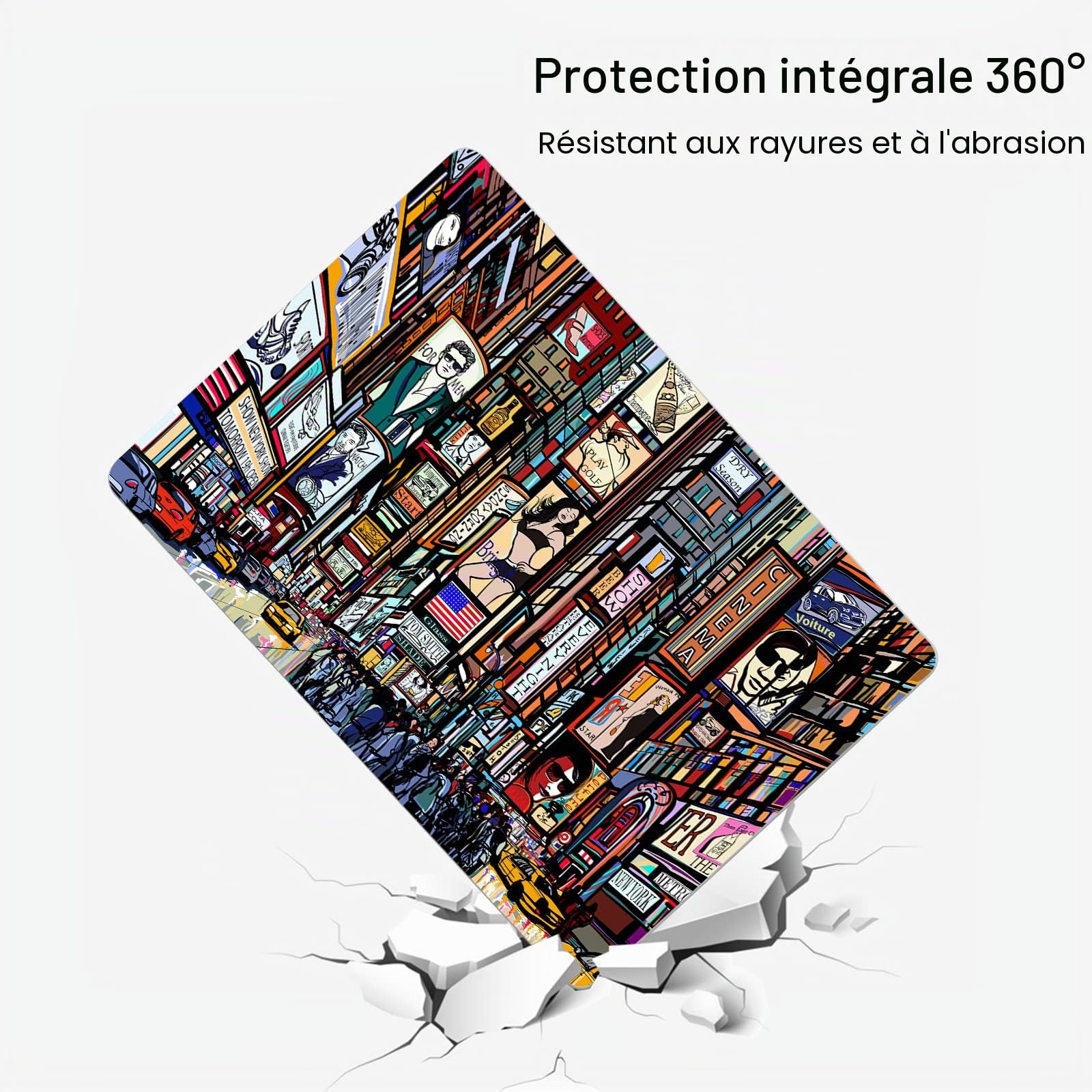 Étui pour MacBook Air 15,3 Pouces，Versions 2025-2023 (modèle: MacBook Air 15 A3241 M4 A3114 M3 A2941 M2 Chip), Coque Rigide avec Housse de Clavier,City Graffiti -7