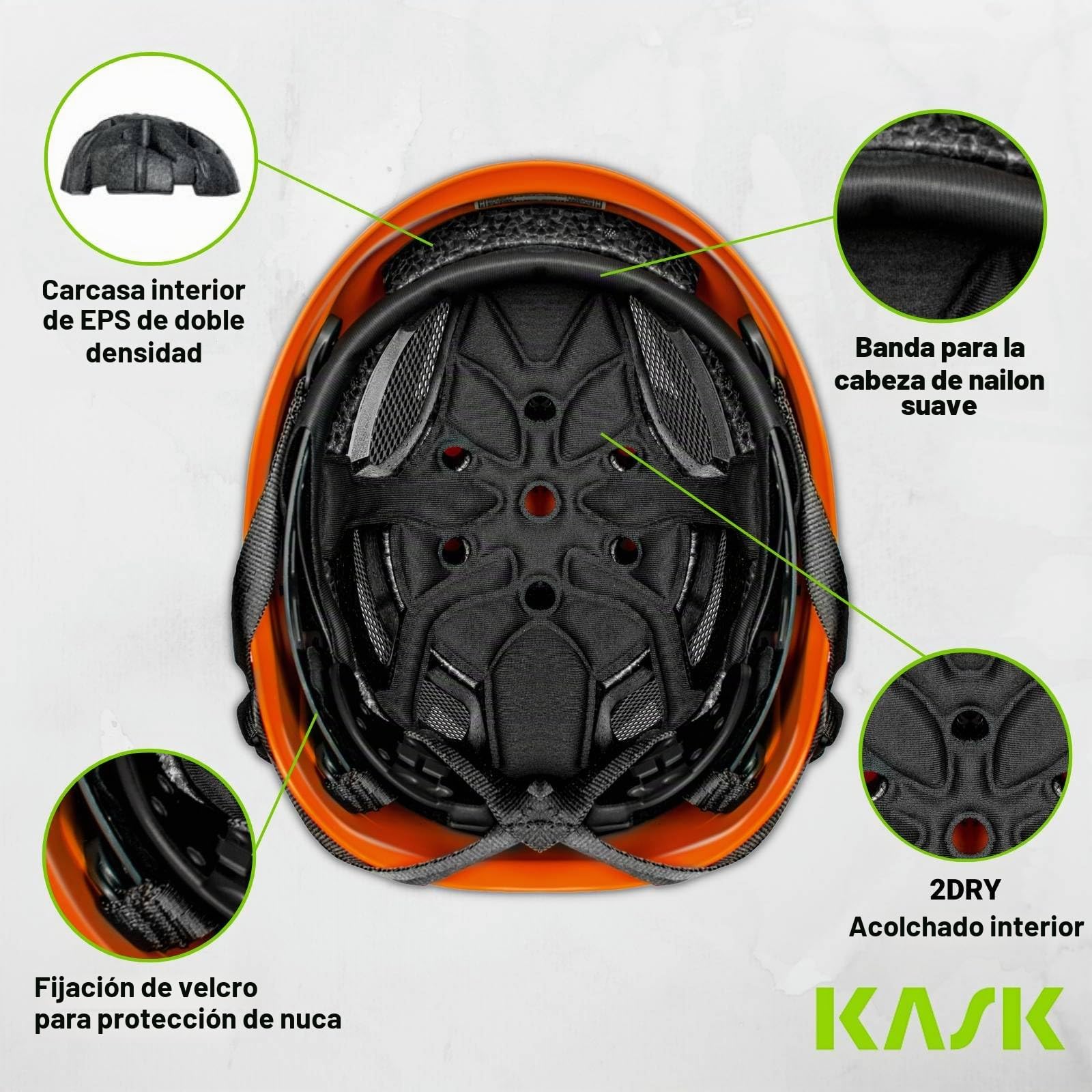 Casco de protección KASK Superplasma PL Casco de escalada Casco de escalada de montaña Según EN 12492 Tamaño 51-62 cm Ajustable universal Color: Amarillo