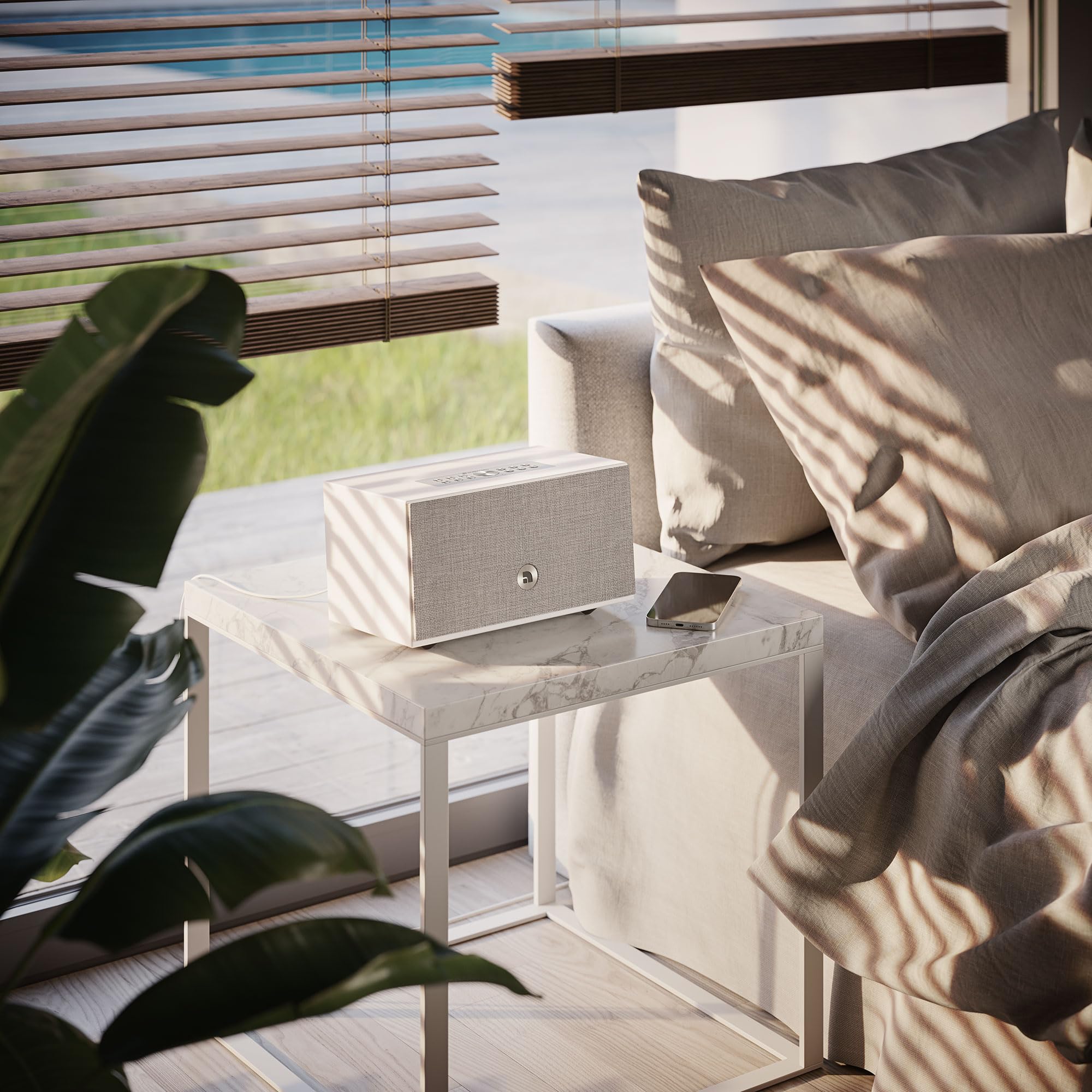 Audio Pro C5 MkII W - Głośnik Multiroom WiFi i Bluetooth - Biały | Kompaktowy głośnik WiFi z AirPlay 2, Chromecast, Spotify Connect, głębokim basem i dźwiękiem multiroom do słuchania w domu