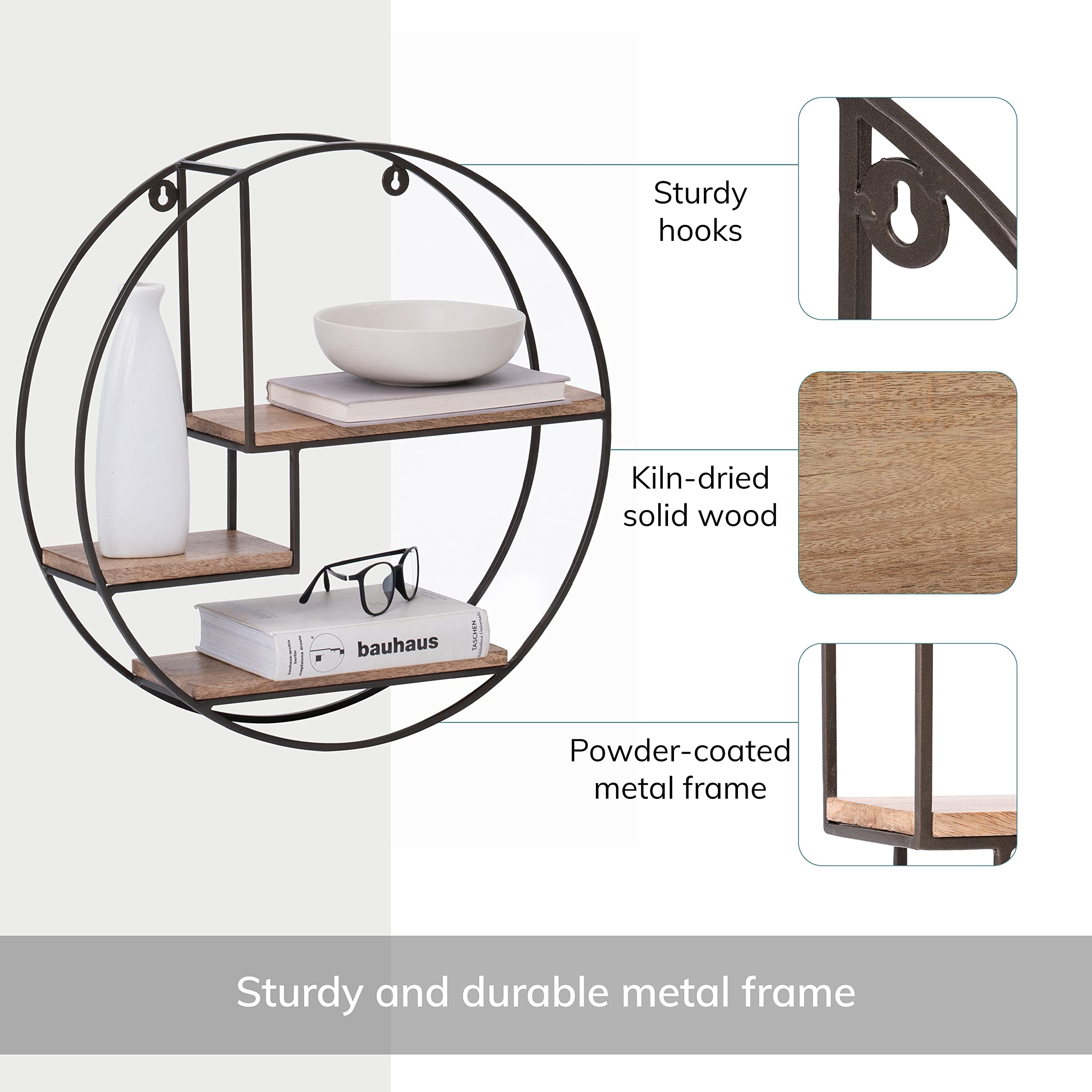 Amazon.com: MH London Circle Wall Shelf - Lemar Shelves