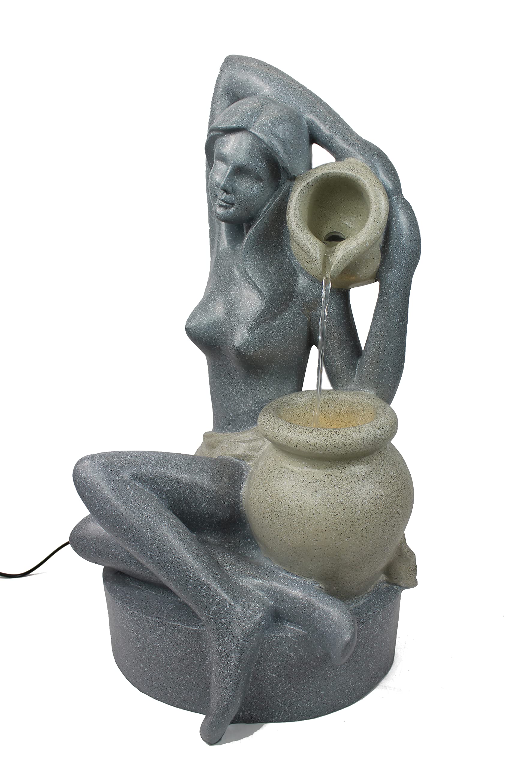 BK861 Fontaine de Jardin Avec Éclairage LED 60 cm - Aspect Granit, d'Intérieur et de Terrasse - Décoration de Jardin