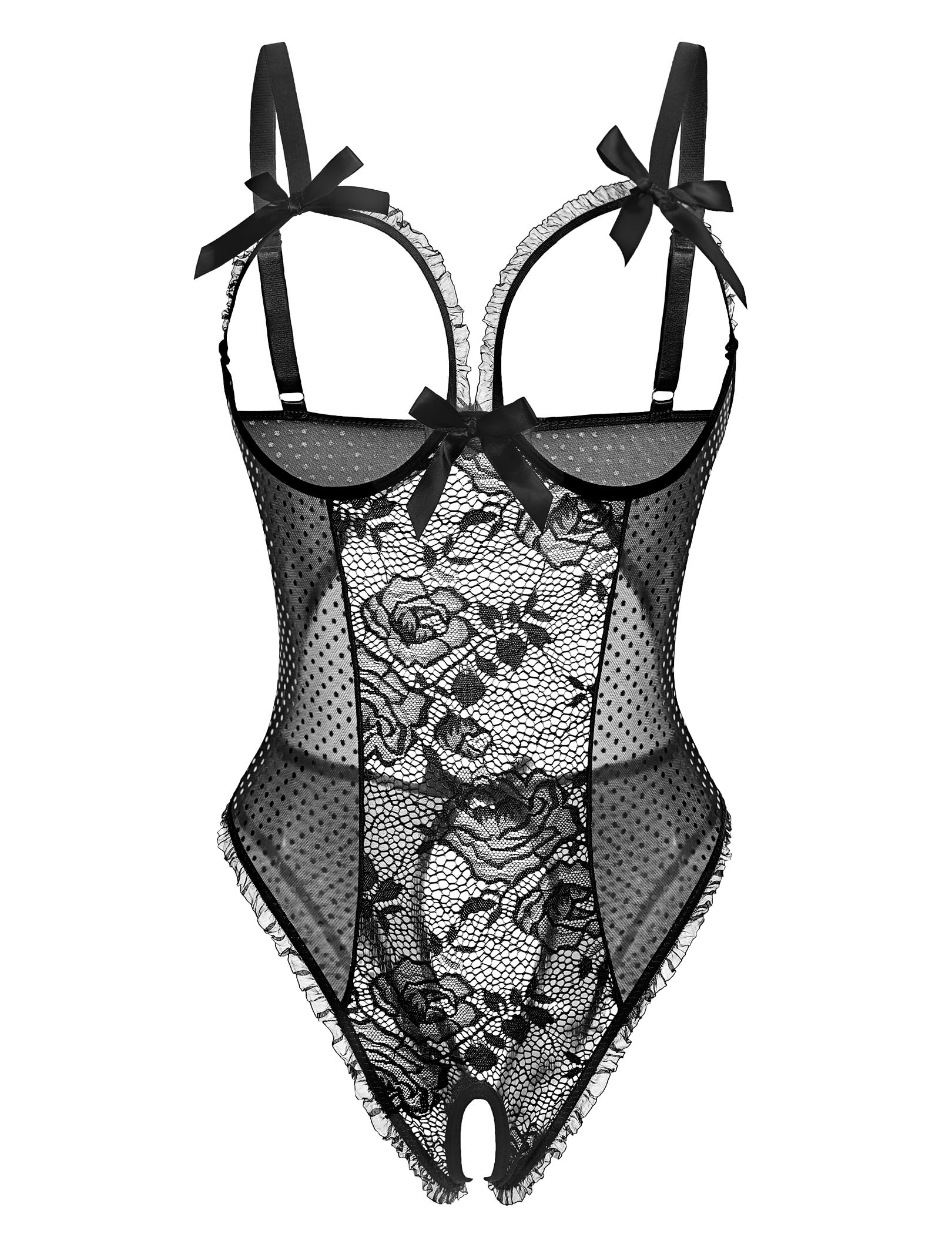 Avidlove Women One Piece Lingerie Sexy Lace Babydoll Mini Bodysuit