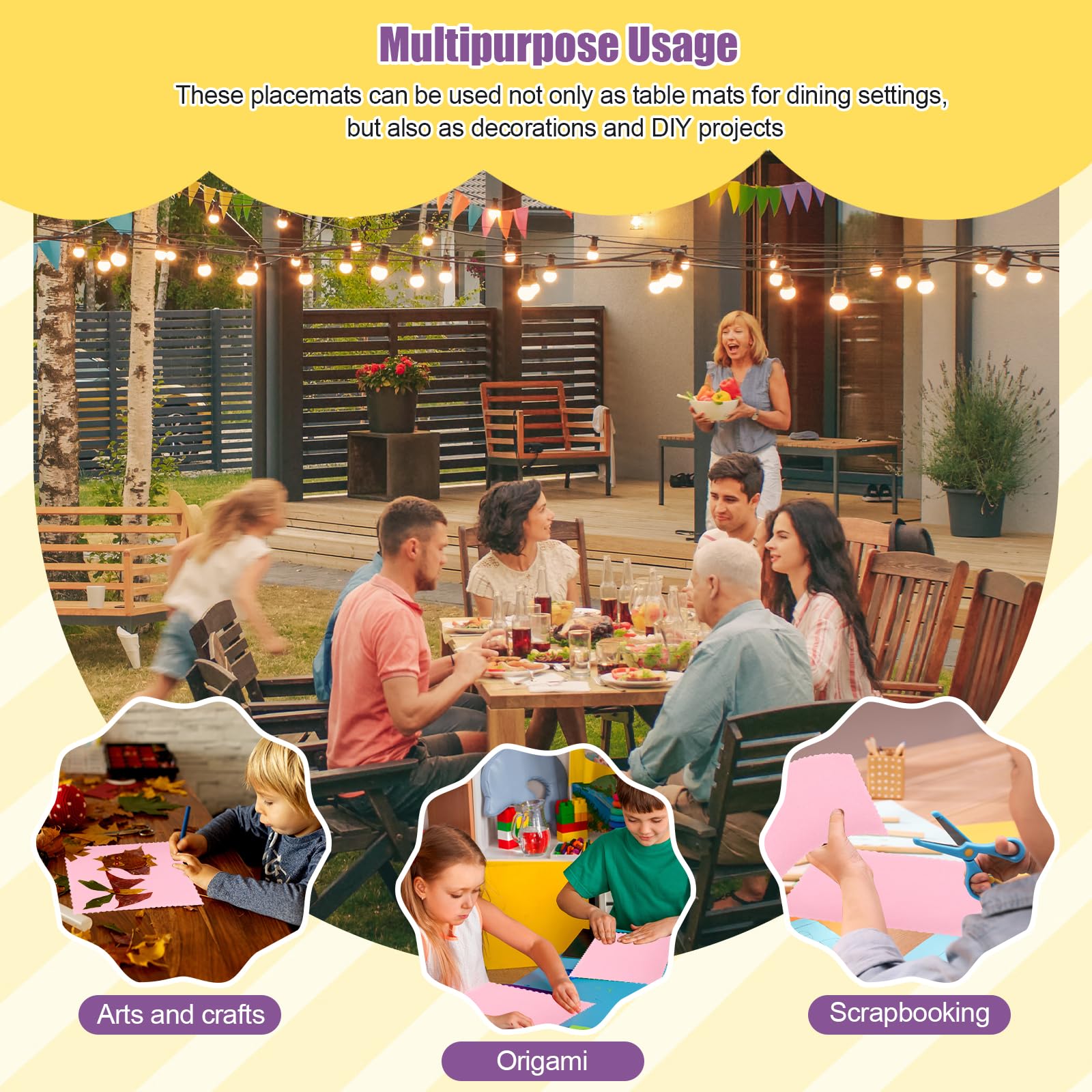 Uiifan 200 manteles individuales de papel desechables con bordes festoneados, manteles individuales en blanco, manteles individuales a granel para comedor, boda, fiestas, decoración de mesa de Navidad