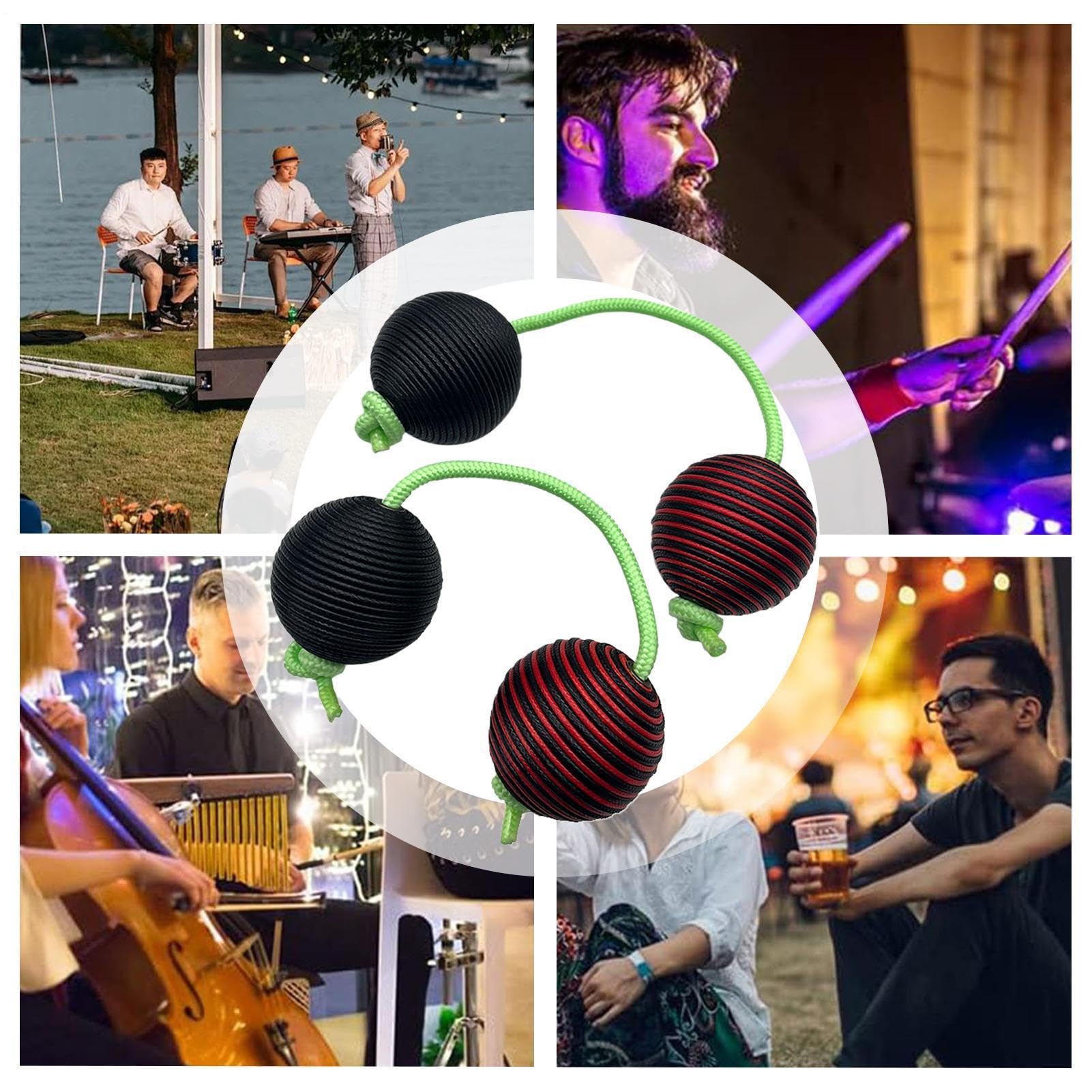 Aslatua Bola Rítmica - Instrumento Musical de percusión Kashaka | Doble Maraca De Cuerda Sacudidor | Cocinadores Huevos Clásicos Ritmo Para Principiantes Aficionados De La Música