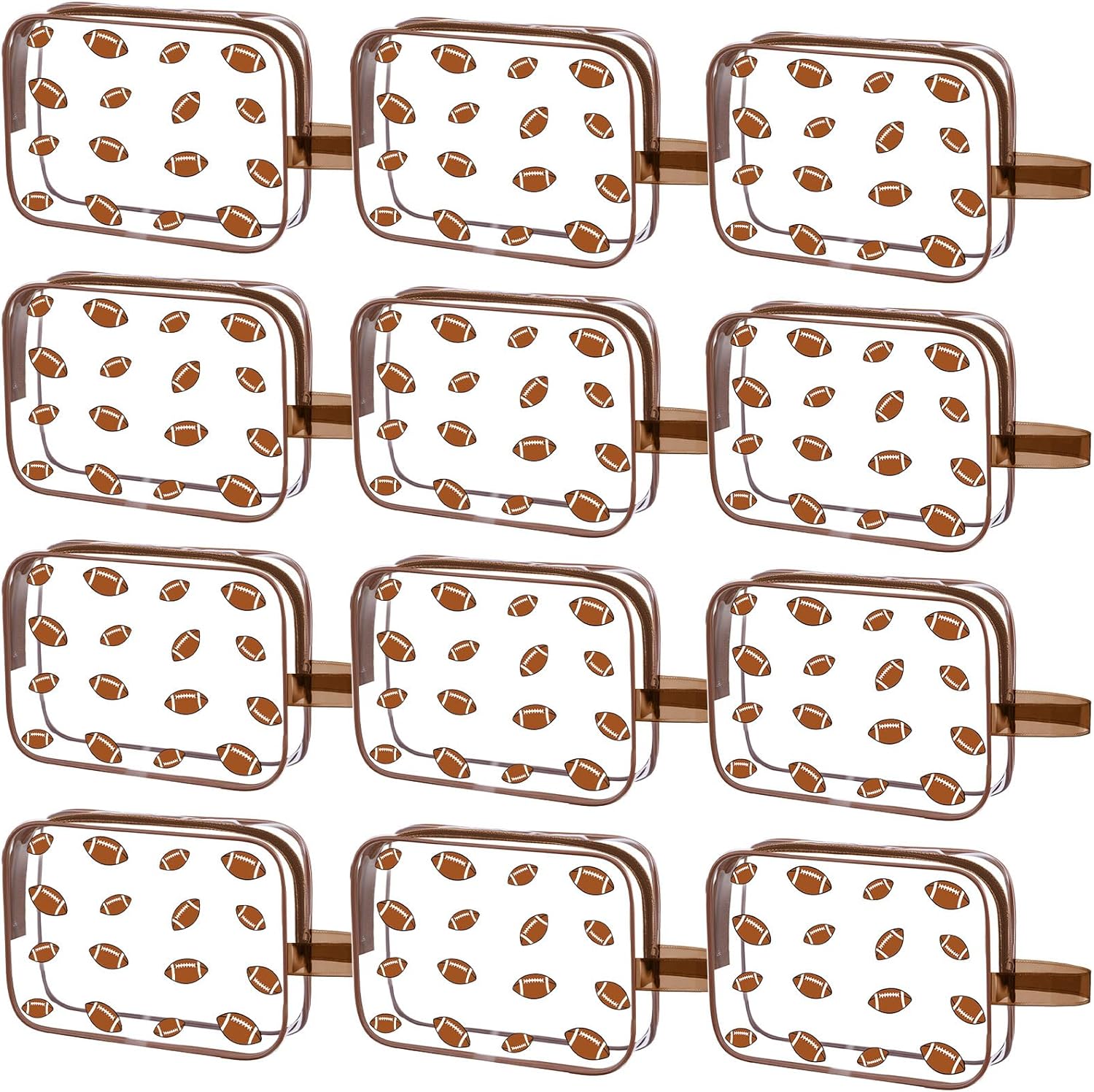 24 Pcs Softball Clear Makeup Bags with Zipper Bulk Sport Goodie Clear PVC Pouch Organizer Waterproof Travel Case for Woman Team Gifts Birthday Decorations Supplies