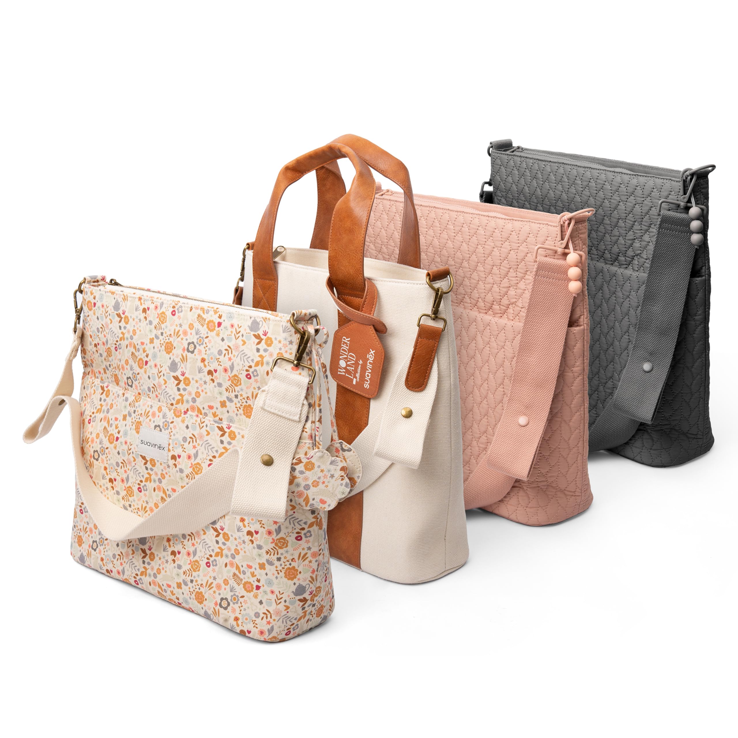 SUAVINEX, Sac de Maternité Tote Bag, Sac à Langer Bébé de Grande Capacité, Anses Ajustables à la Poussette, Fermeture Éclair, Idéal Poussette, Imperméable, avec Poches Intérieures