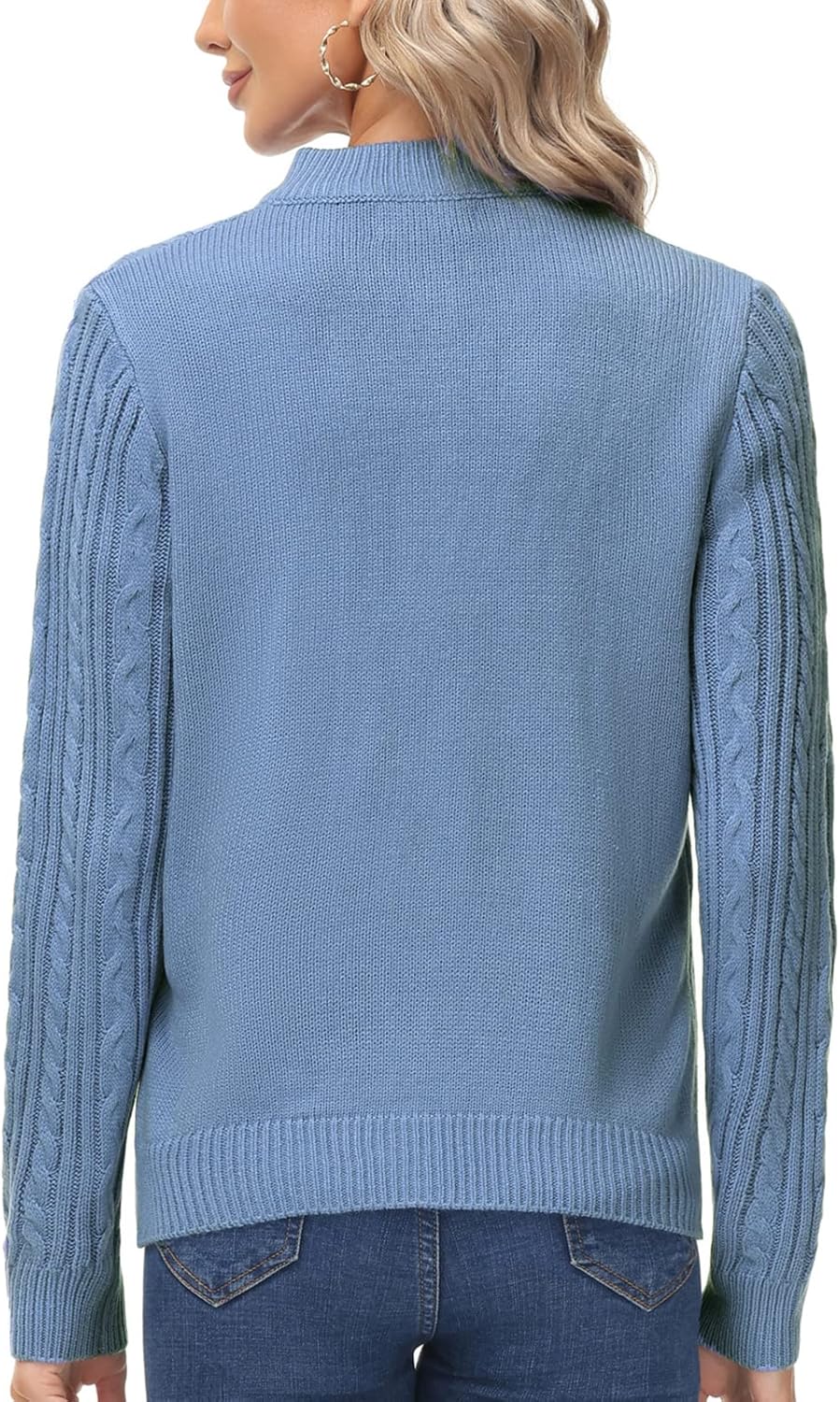 KANCY KOLE Women's Zip Up Sweaters Jacket, Cable Knit Chunky Cardigan Sweater with Pockets, Fall Winter Clothes - Image 7