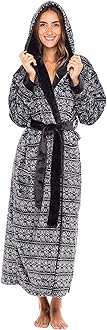 Alexander Del Rossa Plush Fleece Robe for Women, Long Hooded Bathrobe with Hood, Plus Size