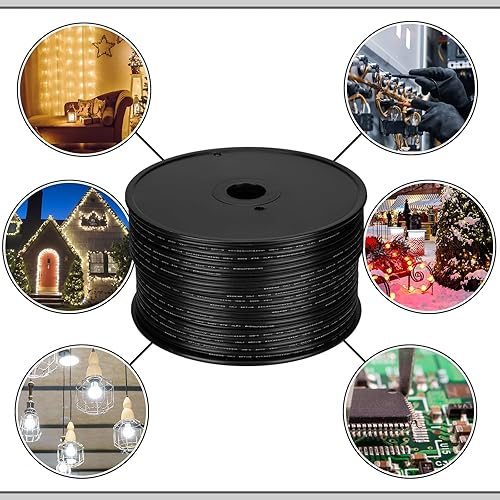 Miniatura 7 de Kanayu Cable de paisaje de alto voltaje Spt-12 de 500 pies, 18 Awg, 10 amperios, cable eléctrico para exteriores, carrete de alambre en blanco,