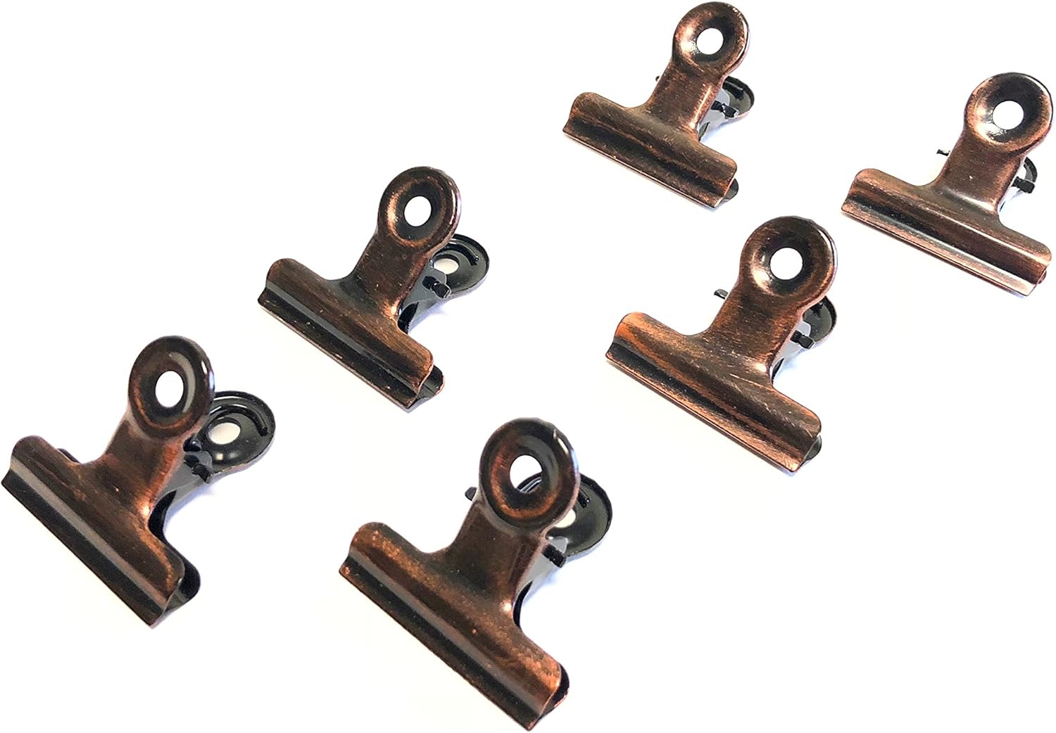 BarnwoodUSA Rustic Bronze Metal Hinge Clips (Pack of 6) - | Made with a Antique Finish Traditional Vintage Style Home Decor Arts & Crafts Photos 1.5 inch