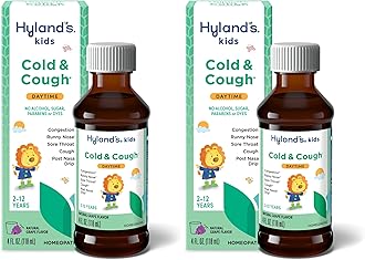 Hyland's Naturals Kids Cold & Cough, Daytime Grape Flavor Cough Syrup Medicine for Kids Ages 2+, Decongestant, Sore Throat & Allergy Relief, Natural Treatment for Common Cold Symptoms, 4 Fl Oz