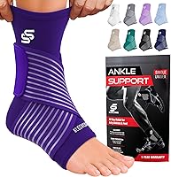 Vista 17 de Tobillera Sleeve Stars para mujeres y hombres, vendaje de tobillo para esguince de tobillo, manga de compresión para alivio de la fascitis plantar