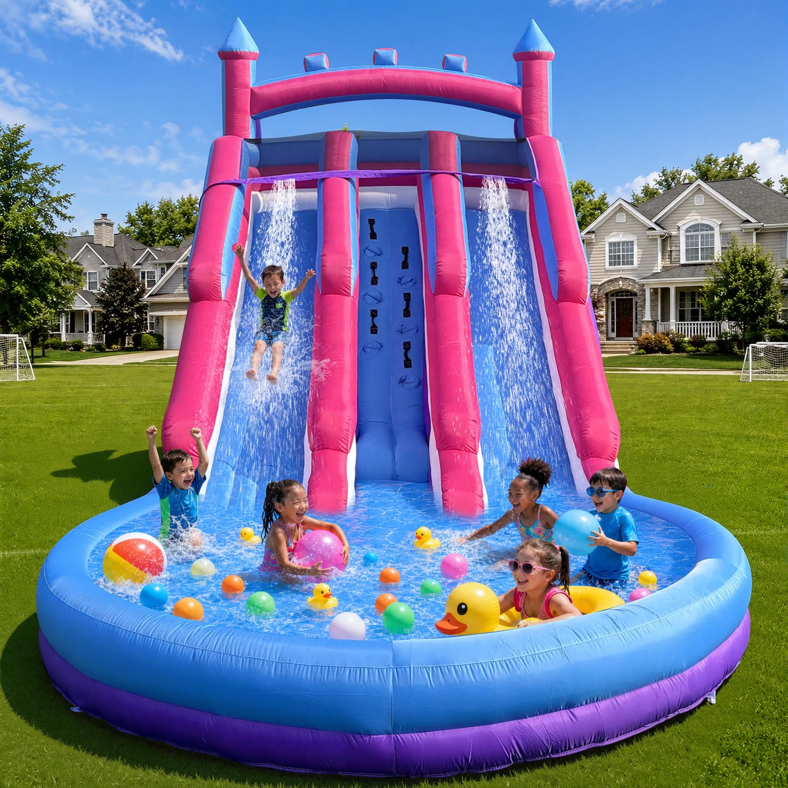 GZYSINFLA 21FT Giant Inflatable Water Slide Park