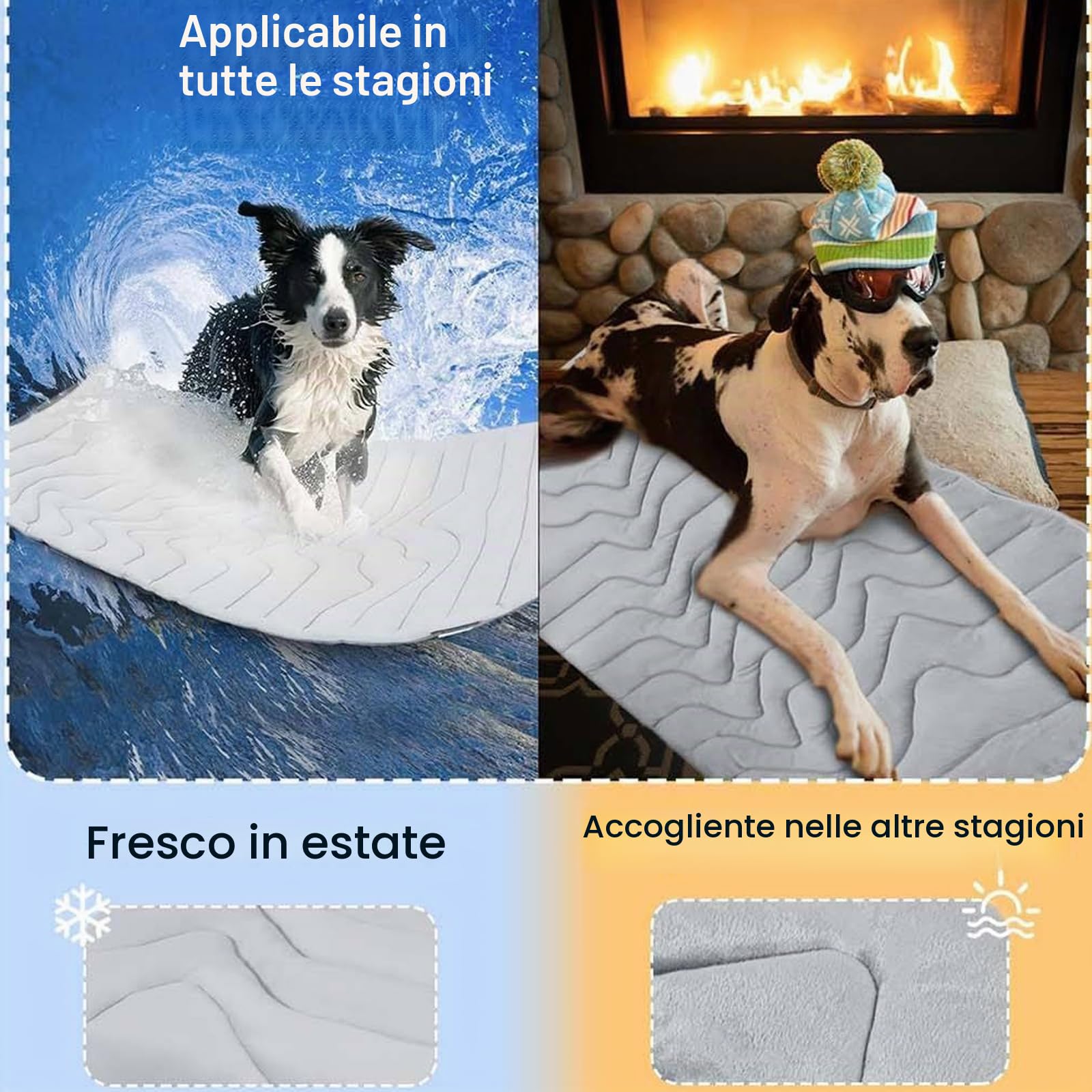 Auto‑Rinfrescante Pet Cooling Mat per Cani Gatti,Tappetino Refrigerante Innovativo,Tappetino Reversibile Lavabile,Senza Ghiaccio né Elettricità,Arc‑Chill Tecnologia, Antiscivolo (Verde, 150×102cm)