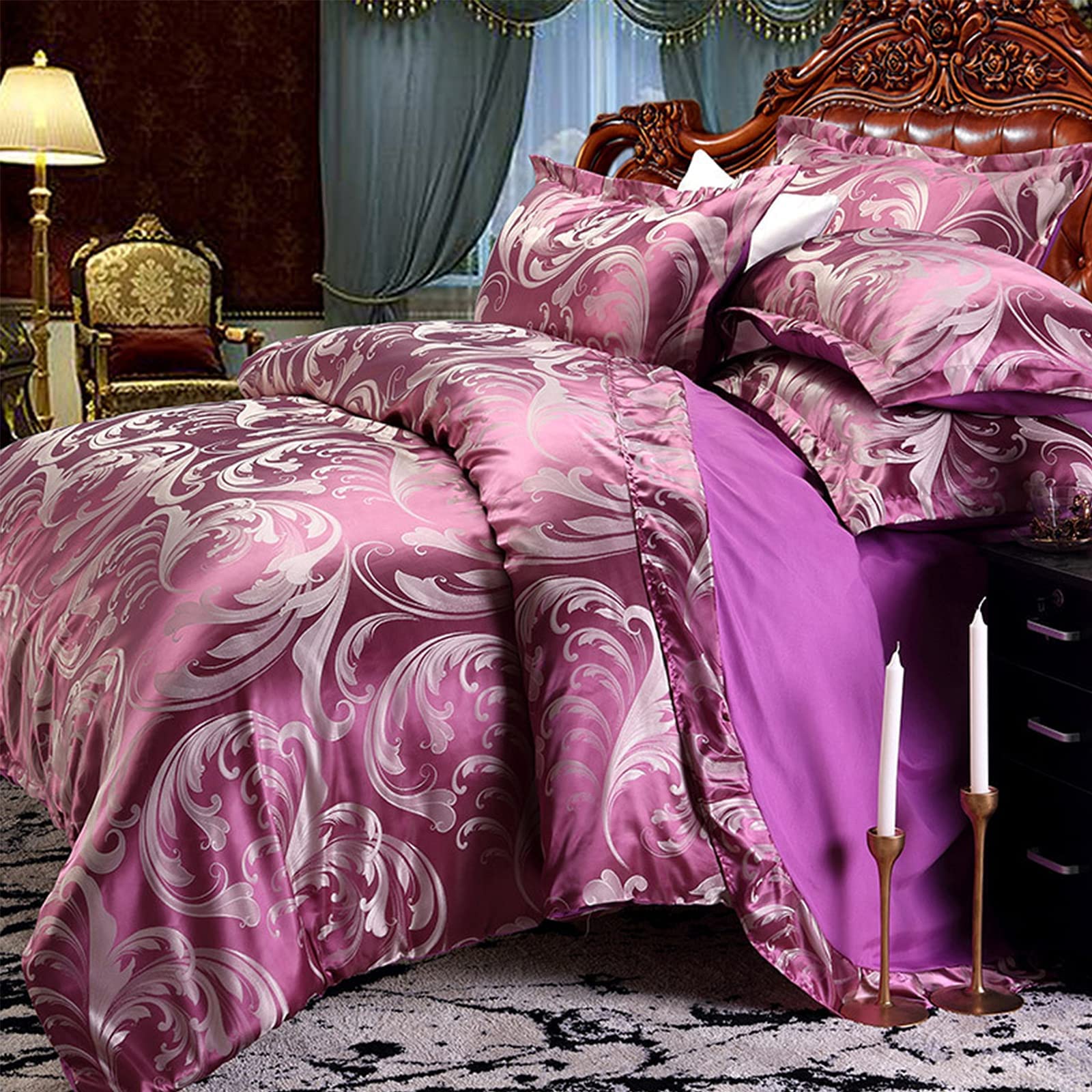 purple jacquard duvet cover