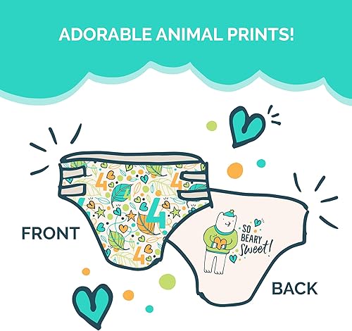 Miniatura 4 de Seventh Generation Pañales de bebé para piel sensible, estampado de animales, talla 4, 27 unidades