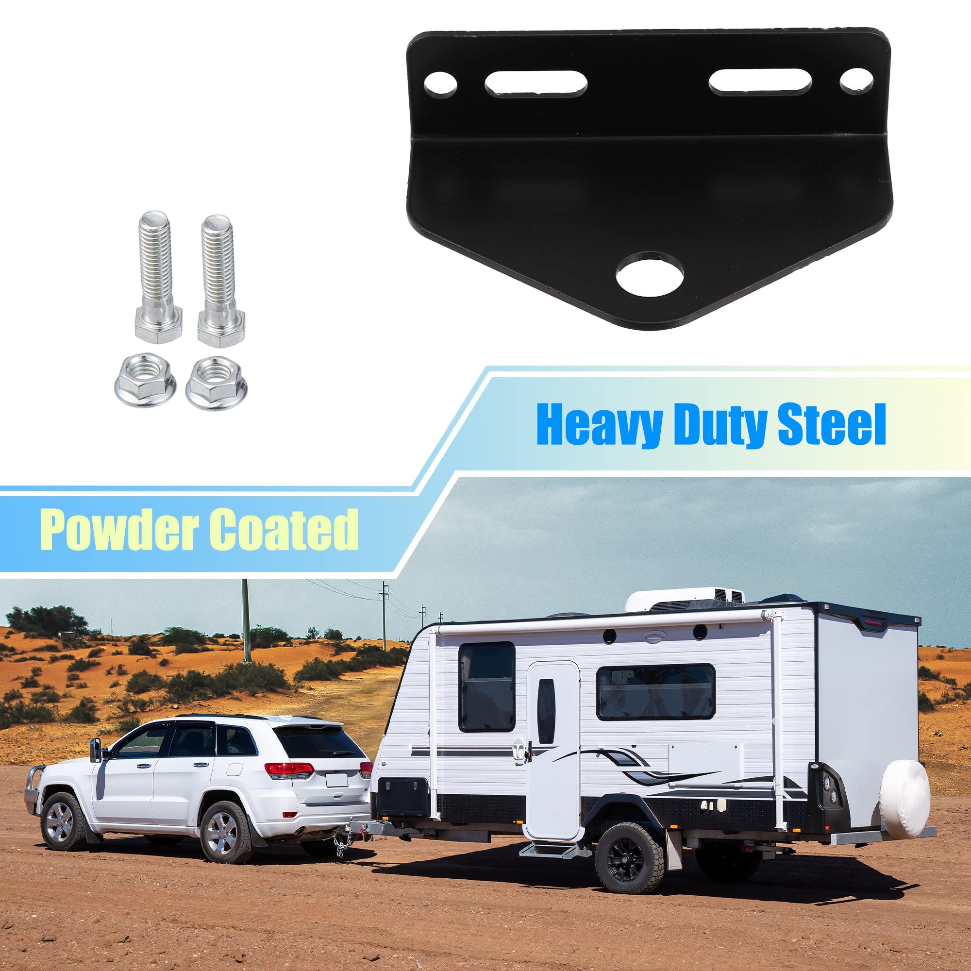 X AUTOHAUX Turn Mower Trailer Hitch 5" Lawn Mower Trailer Hitch Black, 5.91"x3.54" - Image 2