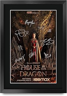 HWC Trading House of the Dragon 16 x 12 inch Gifts Printed Signed Autograph Poster for TV Memorabilia Fans - 16" x 12" Framed