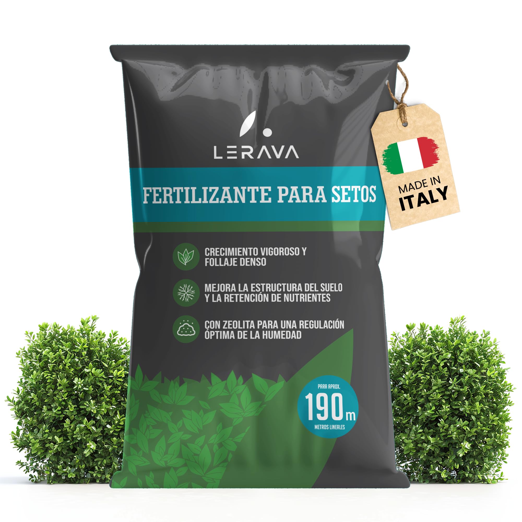 LERAVA® Abono setos [orgánico] - fertilizante coniferas - abono coniferas y setos - microflora y fertilidad del suelo - gránulos con zeolita para una óptima retención de nutrientes y humedad - 9kg