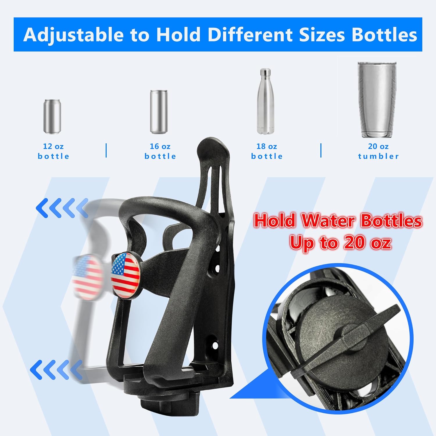 F3 Driver Handlebar Mounted Ajustable Drink Bottle Holder Expander Kit for Can Am Spyder F3/F3-S/F3-L/F3-T 2015+ Models Cup Holder Accessories (Left Side)