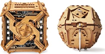 Tesla Box and Philosophers Stone - 3D Brain Teaser Puzzle for Adults - Wooden Treasure Chest - Money Puzzle Box for Cash Gift - Escape Room Game