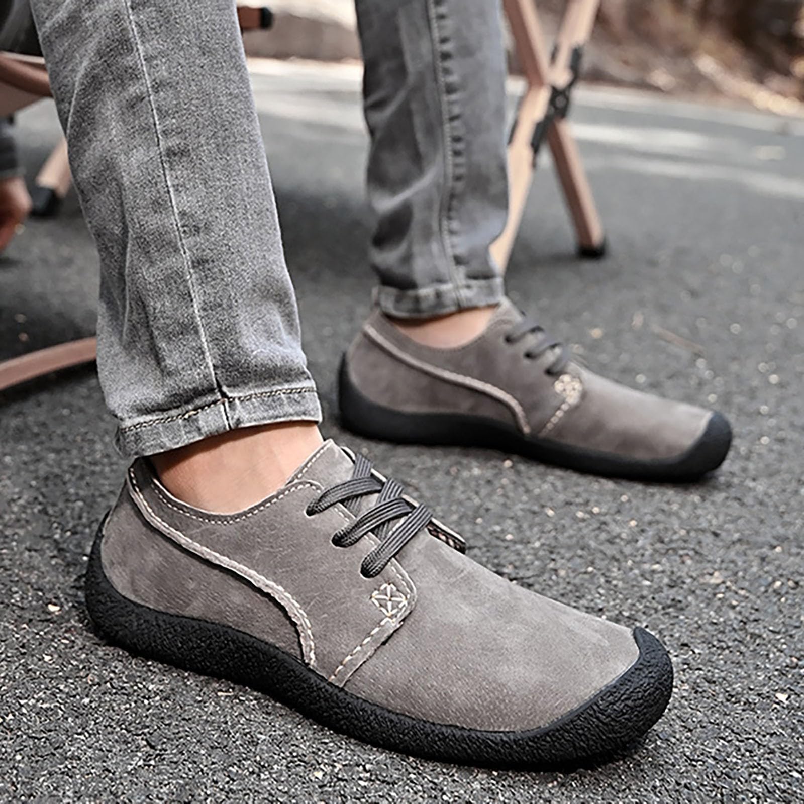 Zapatos descalzos para hombre, para exteriores, extraanchos, descalzos