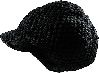 FIREBUNS Black Rasta Hat Slouchy Woven Dreadlocks Knit with Bill & Peak, Rasta Tam M/L