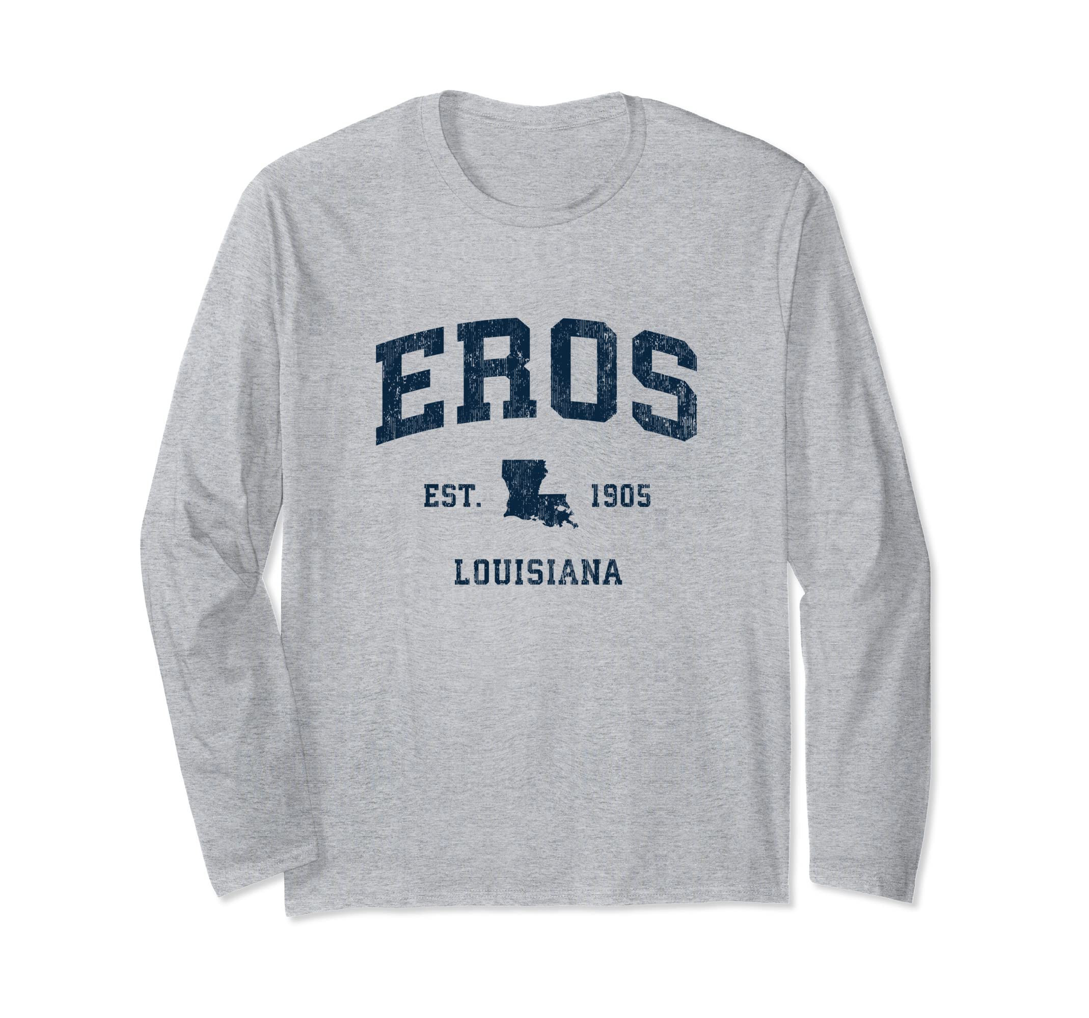 Eros Louisiana LA Vintage Athletic Navy Sports Design Long Sleeve T-Shirt