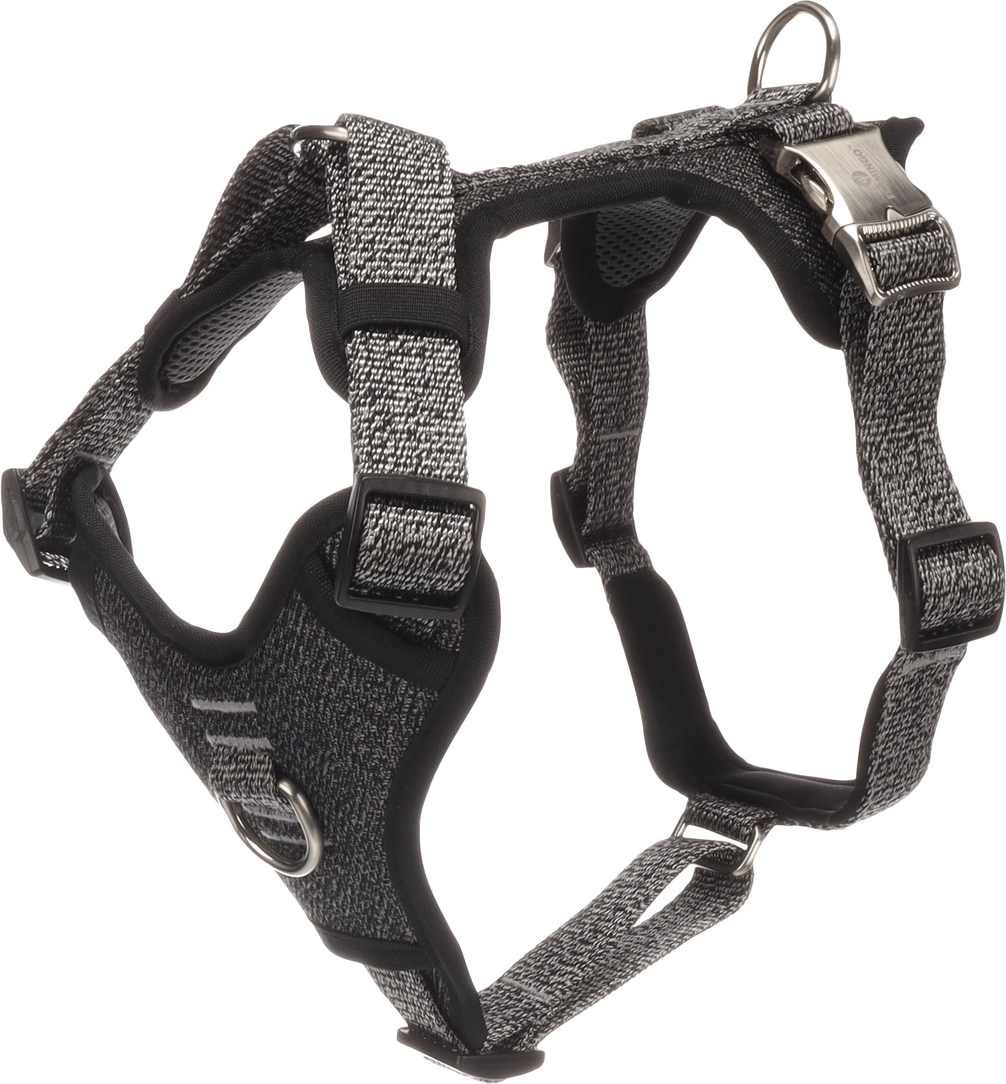 Flamingo Dog Harness Mago Dark grey M 38-61cm 45-70cm 25mm