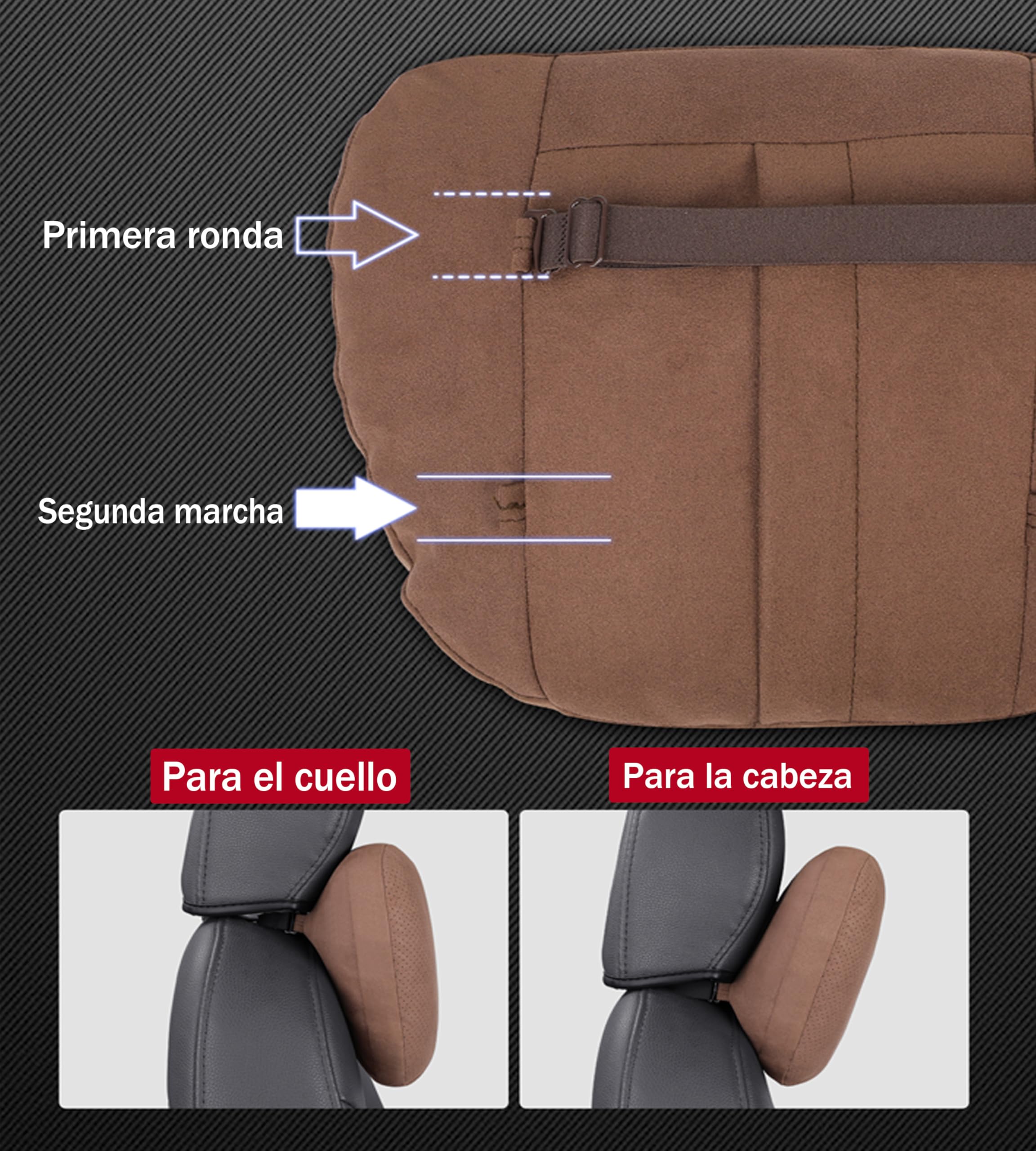 Cojin Reposacabezas Coche,Almohadilla Auto,cojín Cabeza,cojin Cervical automóvil,Gamuza de súper Fibra,poliéster Vegetal,30x19cm,Recargable y Ajustable(Blanco Marfil,Almohadilla 2ps)