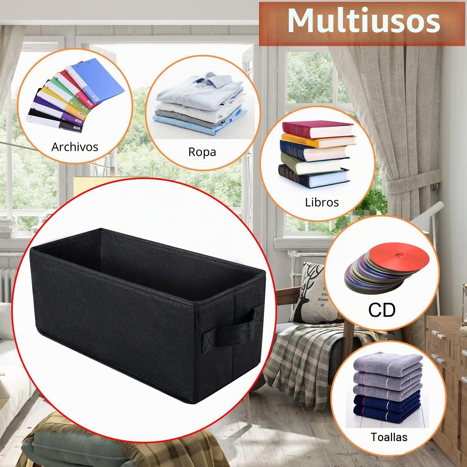 UENTIP Caja de almacenamiento para CD: 33,5 x 15 x 13,5 cm, capacidad para 30 CD en estuches completos, 60 CD en fundas delgadas y 165 CD en caja de CD, color negro (4 unidades)