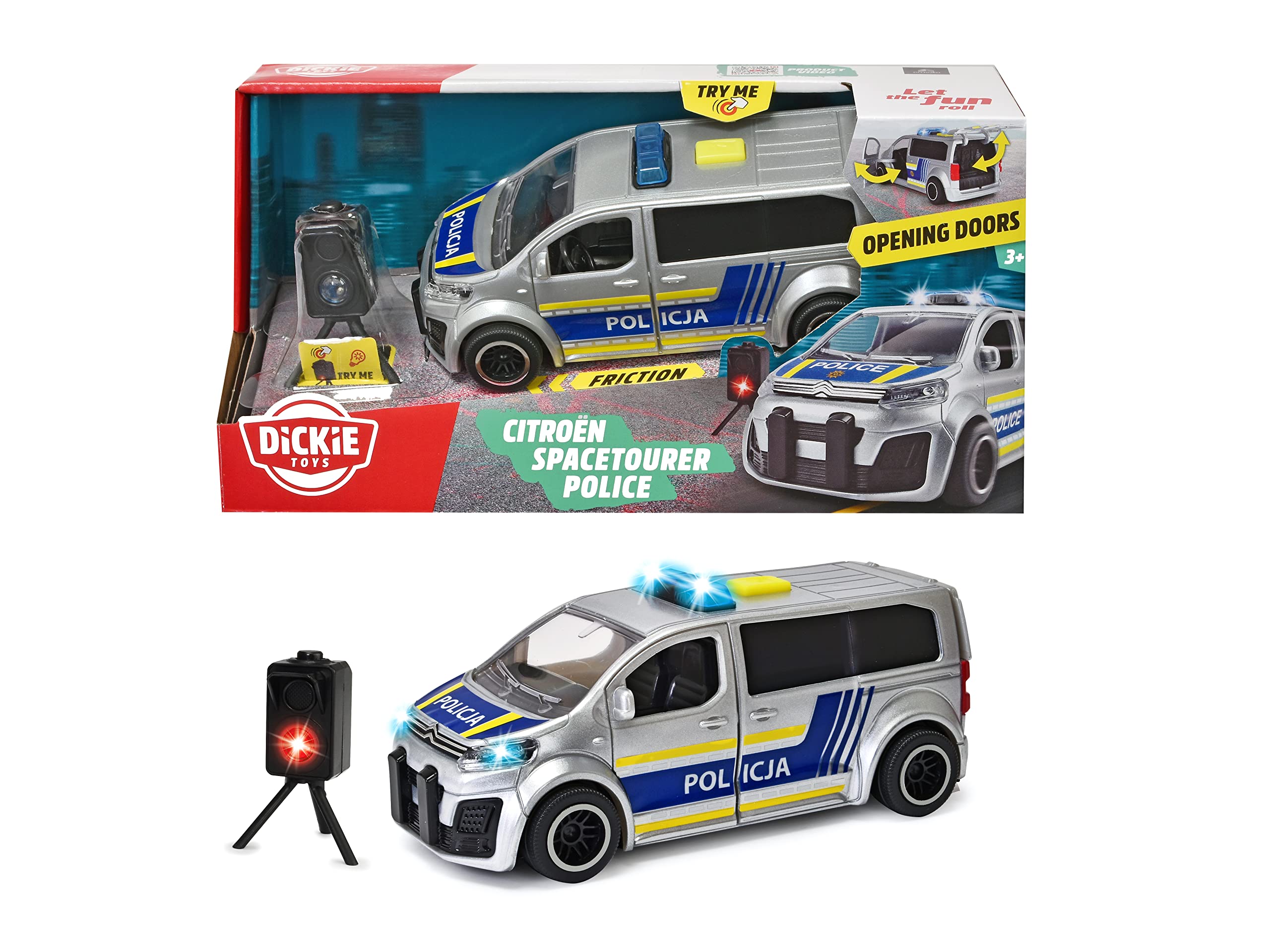 Dickie 203713015026 SOS Citroën Polizei, polnische Ausführung, Geschwindigkeitskontrolle, Radar,15 cm