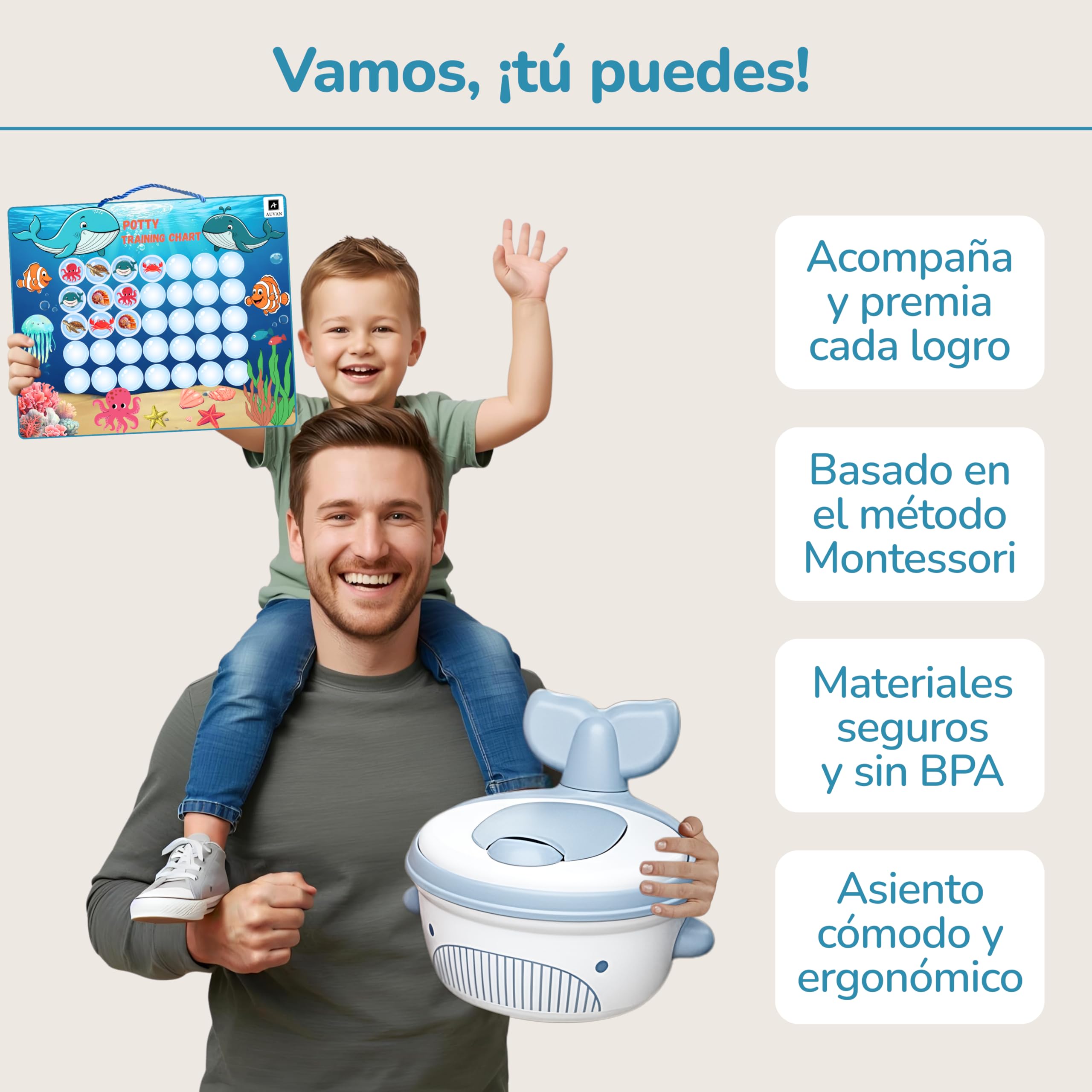 NUEVO Orinal 3 en 1: Orinal bebe, adaptador wc niños y taburete. Kit potty training para motivar el aprendizaje, con tabla de recompensas y accesorios. Orinales infantiles. Regalos para bebés.