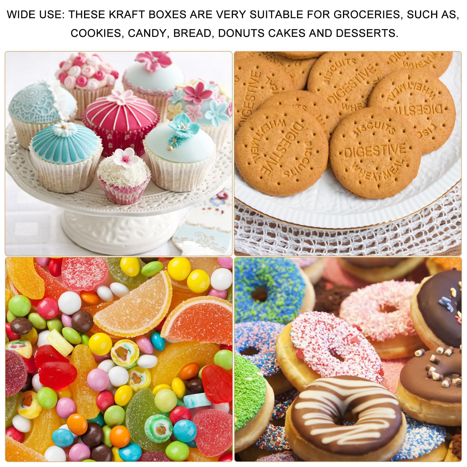 JOYSKY 20 Scatole Porta Cupcake In Carta Marrone Con Finestra + 24 Adesivi – Idee Regalo Fai Da Te Per Biscotti, Torte E Dolciumi - 2