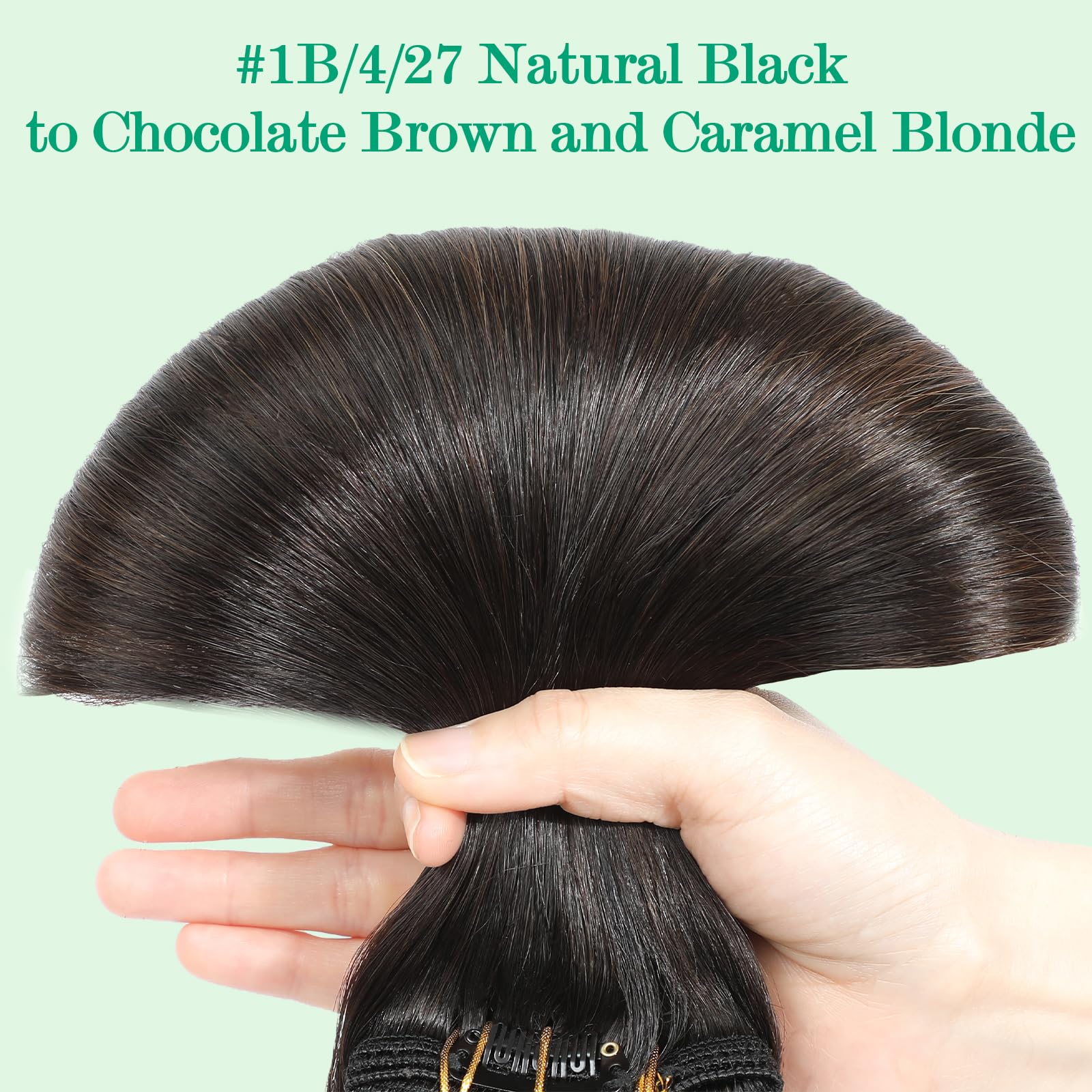 SURNEL Extensiones Clip Pelo Natural 100g 35cm 6 Piezas Castaño Chocolate Extensiones De Clip De Humano Real Extensiones Pelo Natural Remy (C#4-35cm) — view 63