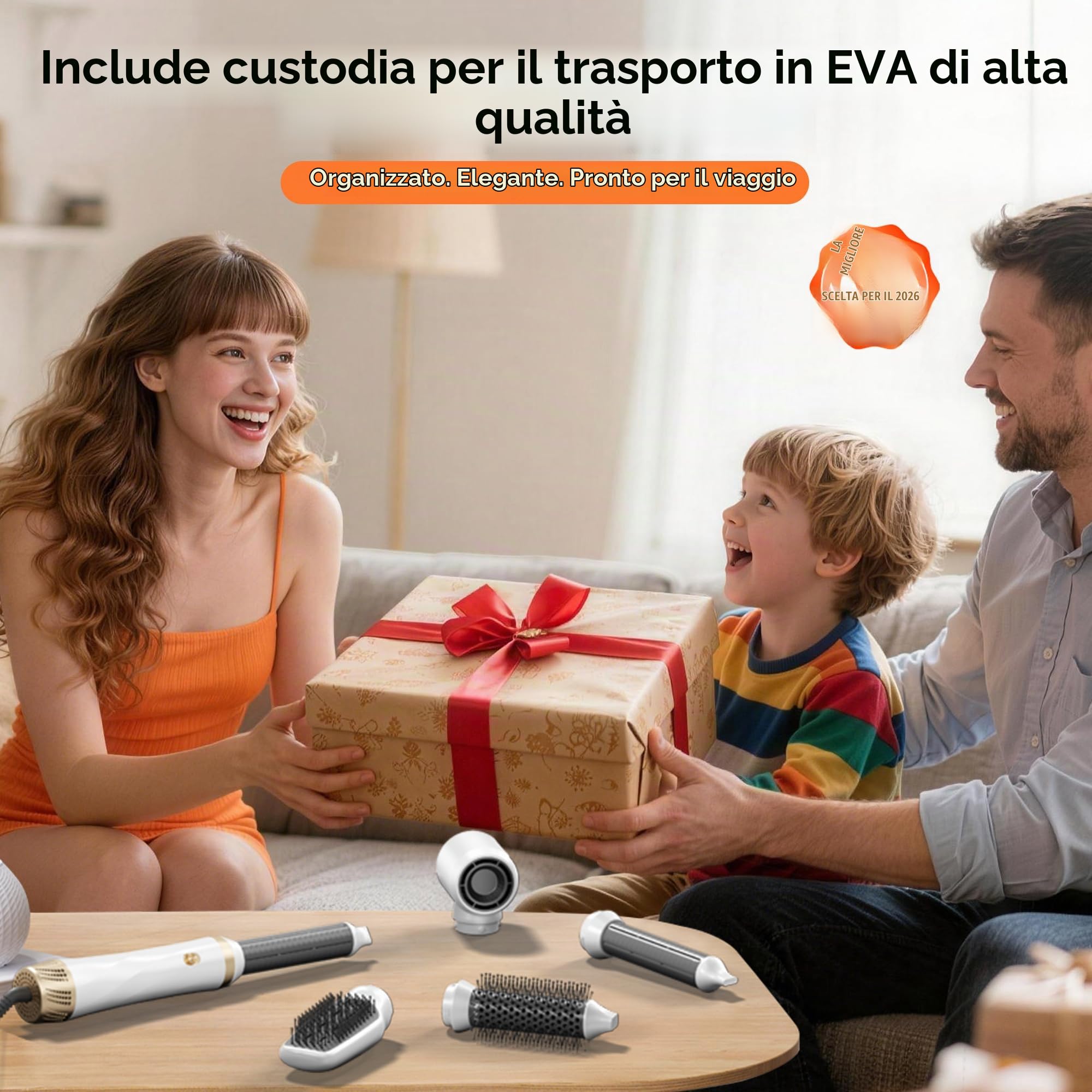 5 in 1 Air Styler e Spazzola Asciugacapelli - Kit Multifunzione con Spazzola Phon Volumizzante | Spazzola Rotante per Capelli, Arricciacapelli ad Aria e Lisciante