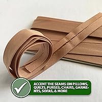 Vista 8 de Cinta bies de doble pliegue para costura, encuadernación, dobladillo, ribetes, parches; por Mandala Crafts.