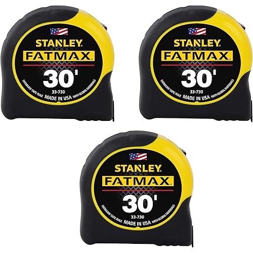 Stanley Tools 33-730 30-Foot-by-1-1/4-Inch FatMax Measuring Tape (3, 30-Feet)