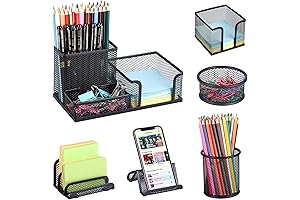 Premium 6-Piece Mesh Desk Organizer and Accessories Set