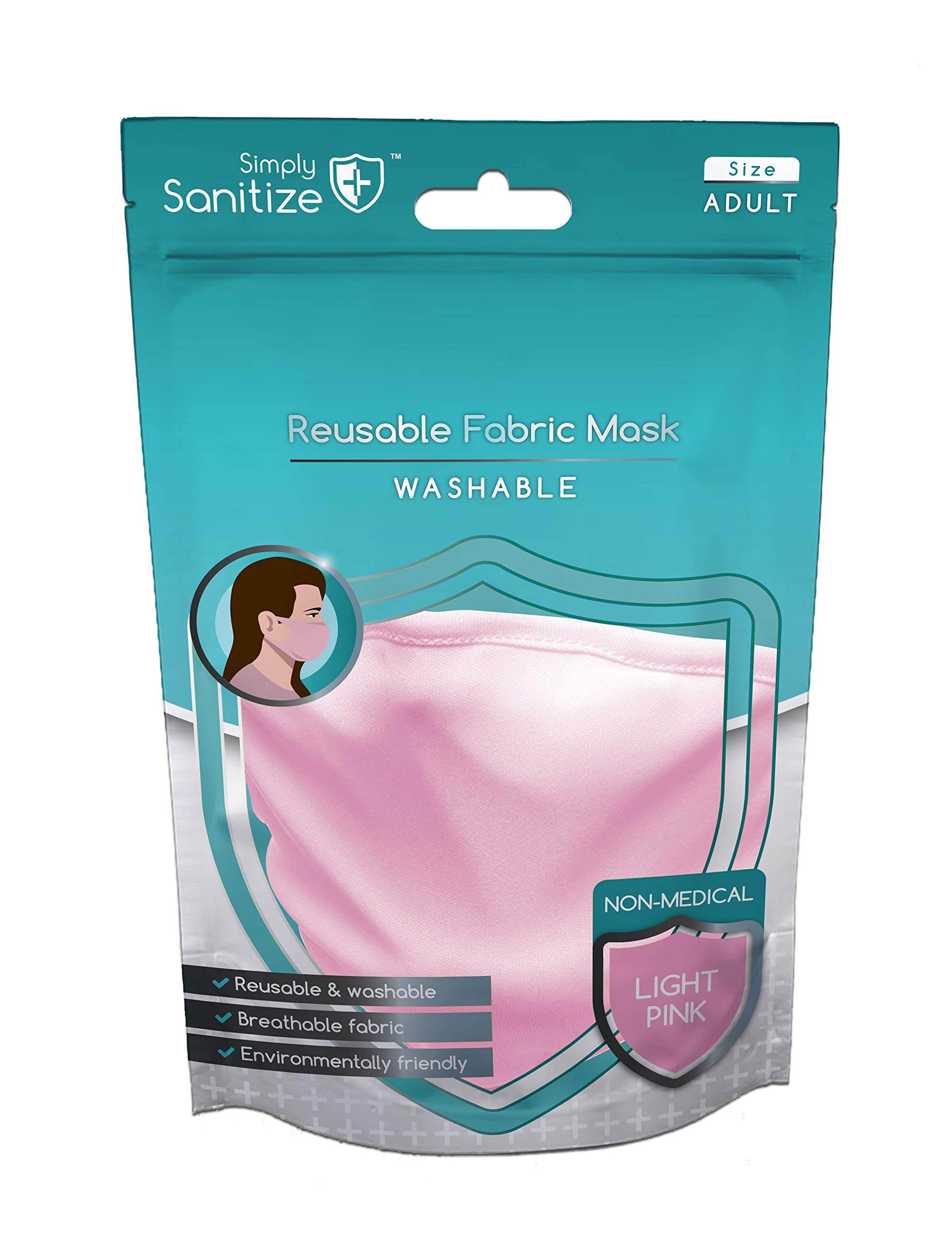 Simply Pink Reusable Fabric Face Covering,