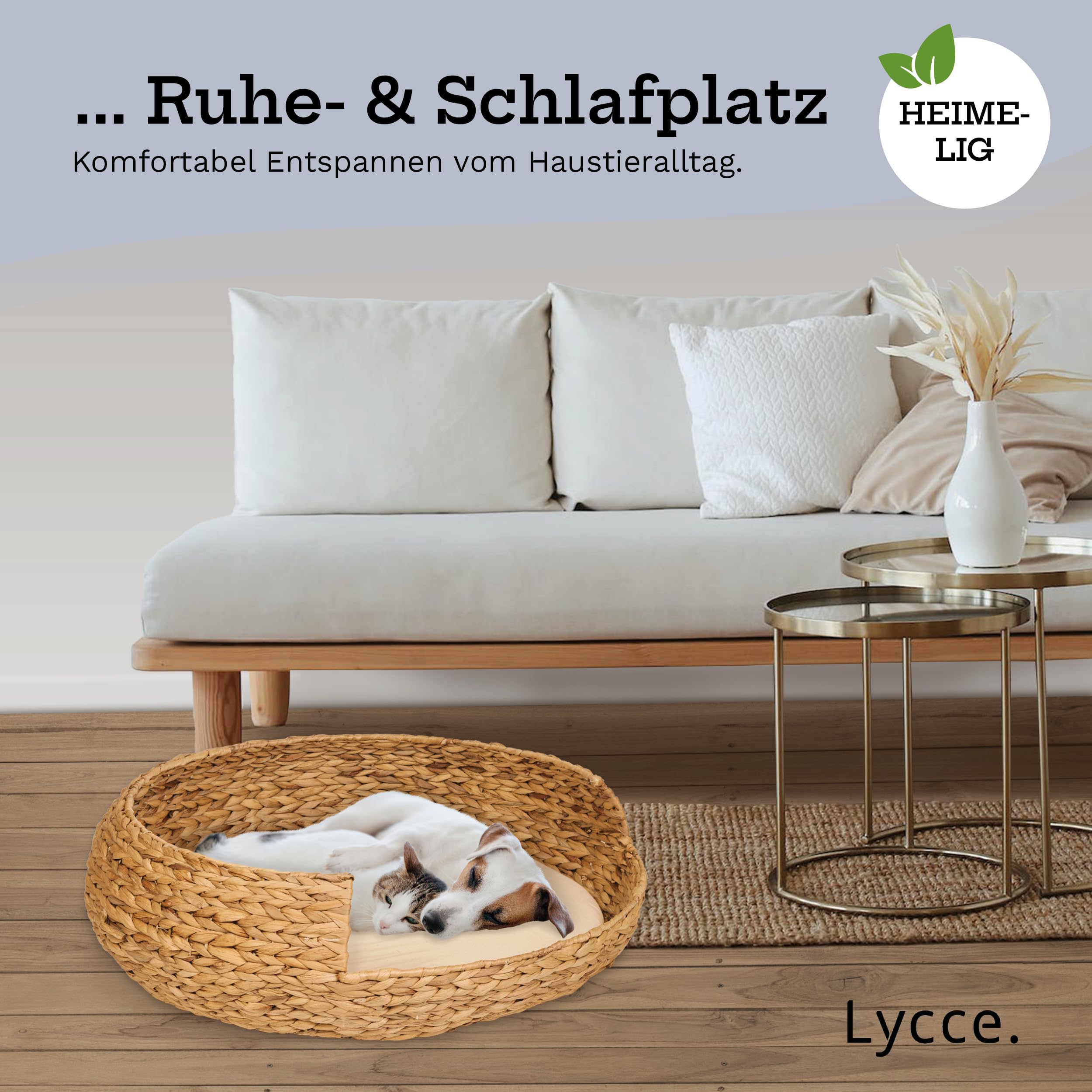 Lycce Legowisko dla psa legowisko dla kota opal hiacynt wodny naturalny rozm. 4 (Ø 70 cm)