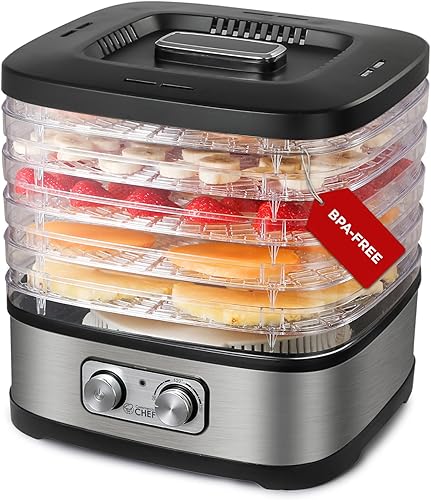 Miniatura 9 de Commercial Chef Deshidratador de alimentos deshidratador para alimentos y cecina liofilizadora CCD100W6 280 vatios blanco